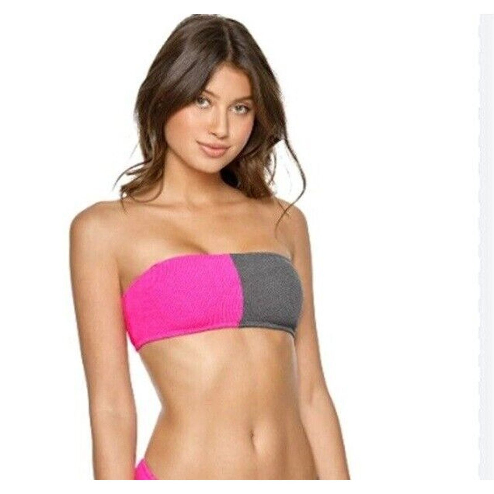 Other NWT PQ Swim Pilyq Acai Reef Two Tone Bandeau Top Women's M Size ONE SIZE - 1 Thumbnail