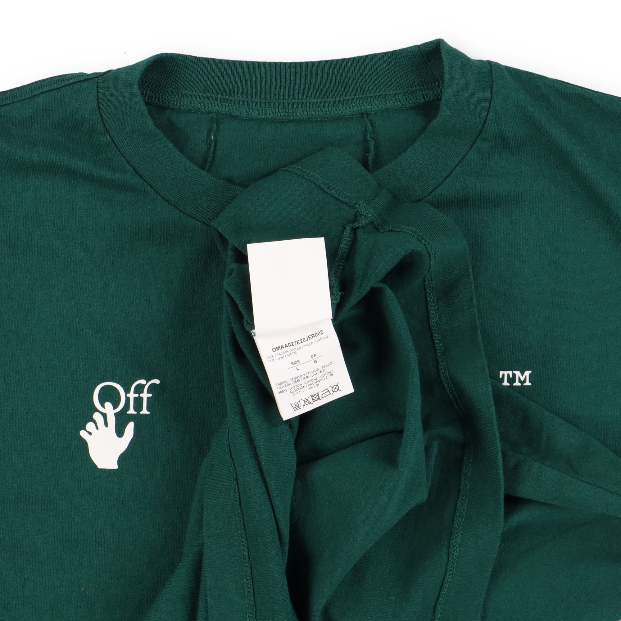 Off-White Green Swimming Man Big Logo T-Shirt Size US L / EU 52-54 / 3 - 6 Thumbnail