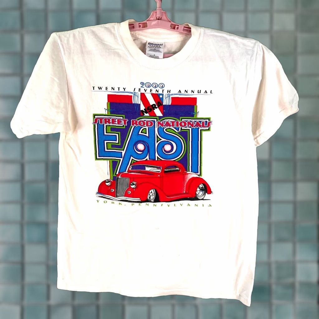 Gildan VINTAGE 2000 Gildan National Street Rod Association T-Shirt Mens Medium White Graphic Size US M / EU 48-50 / 2 - 1 Thumbnail