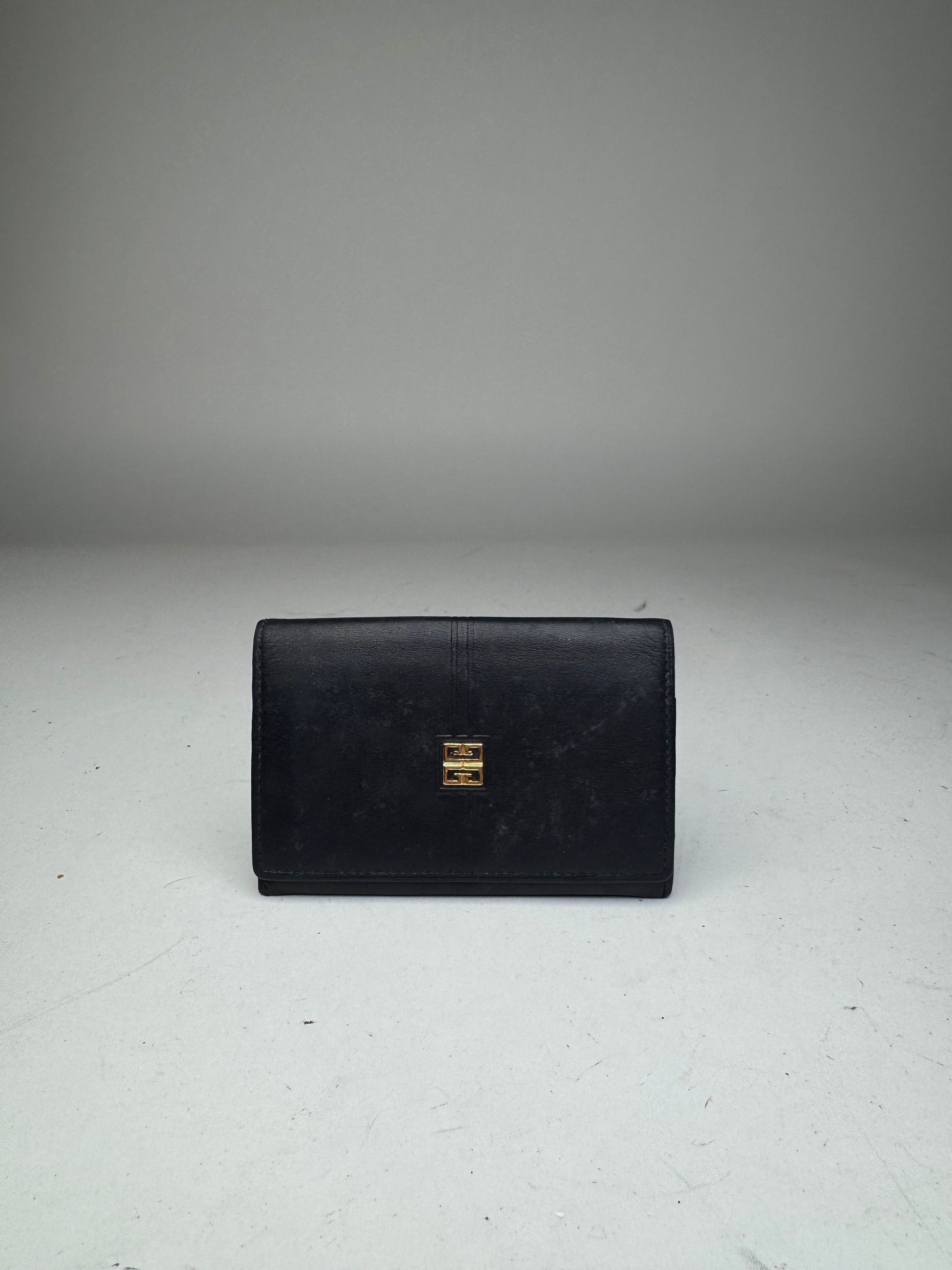 Givenchy Vintage Leather Card Holder Navy Size ONE SIZE - 1 Thumbnail
