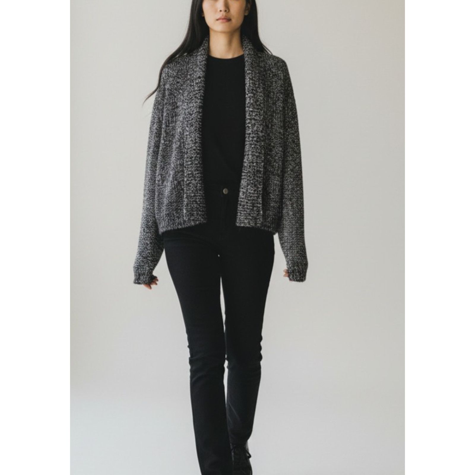 Essentiel Antwerp ESSENTIEL ANTWERP Marled Chunky Cardigan Sweater O/S Size ONE SIZE - 1 Thumbnail
