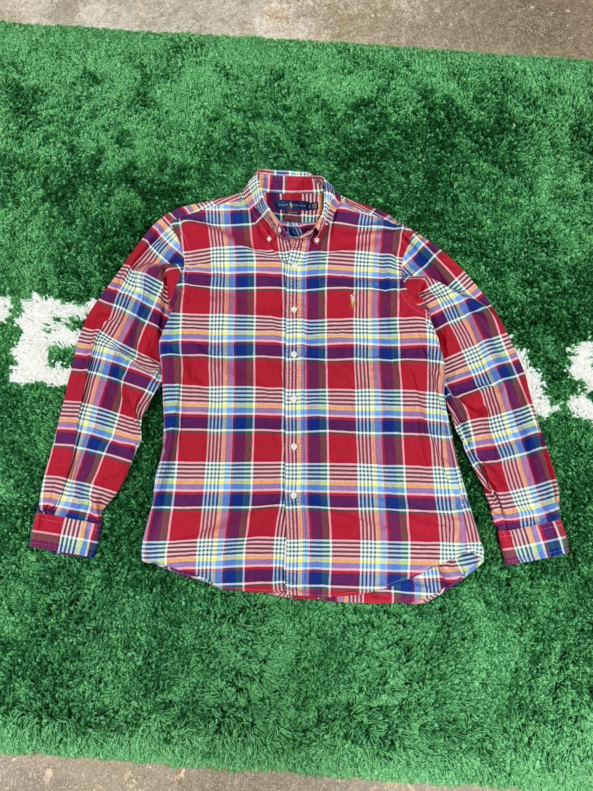 Polo Ralph Lauren Plaid Flannel Logo Shirt PRL Large