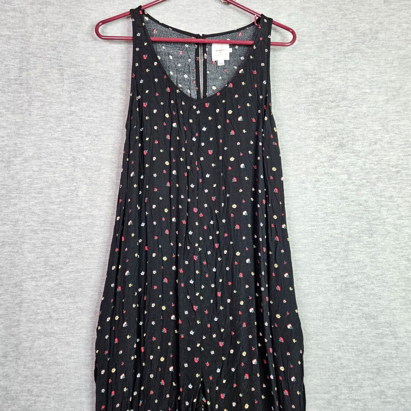 Vintage The Nines Hatch Floral Jumpsuit Sleeveless Women's S Black Round Neck Button Pockets 1 Piece One-Piece Size 28" / US 6 / IT 42 - 4 Thumbnail