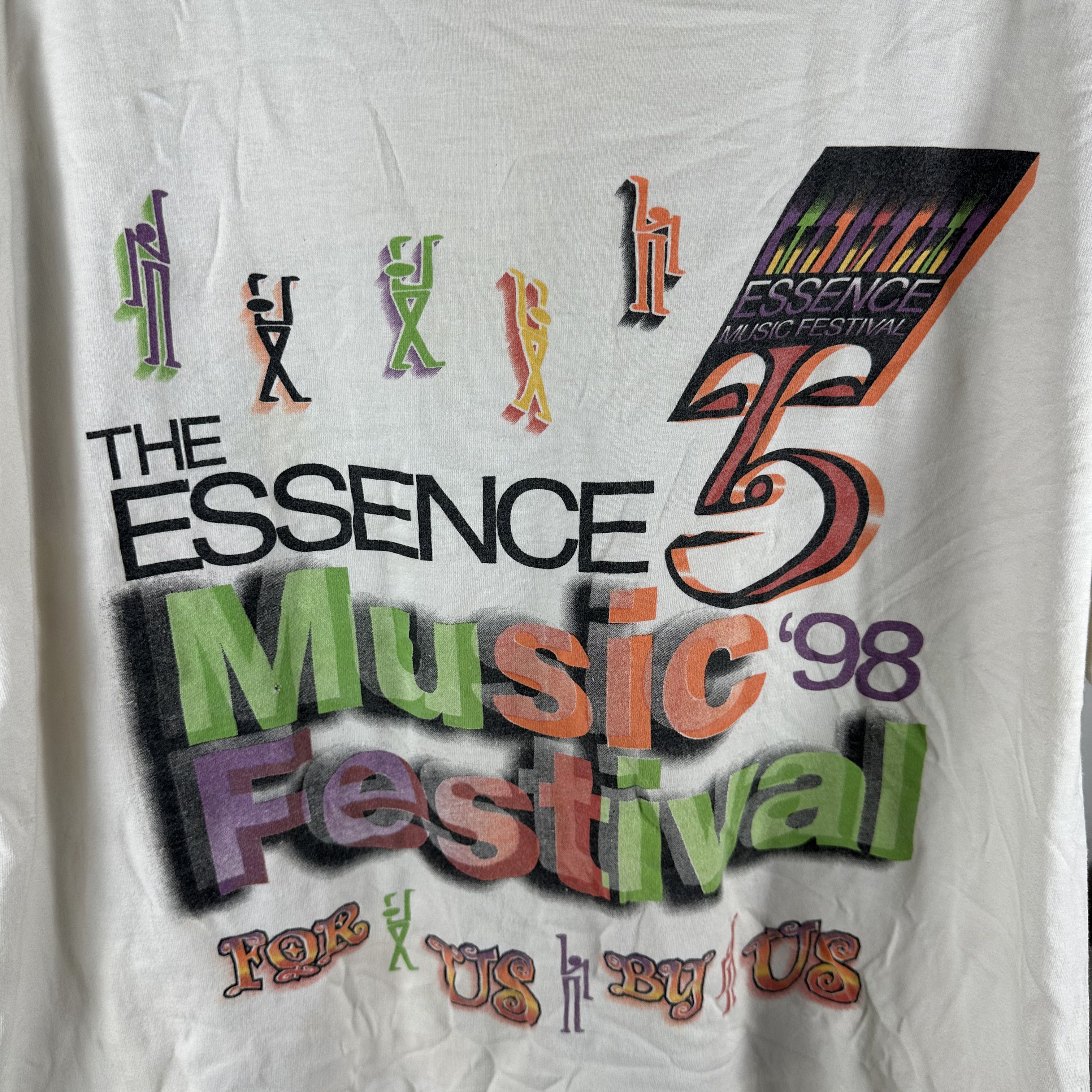 Vintage 1998 D' Angelo Mary J Blige LL Cool J Festival Hip Hop Tee Size US XL / EU 56 / 4 - 3 Thumbnail