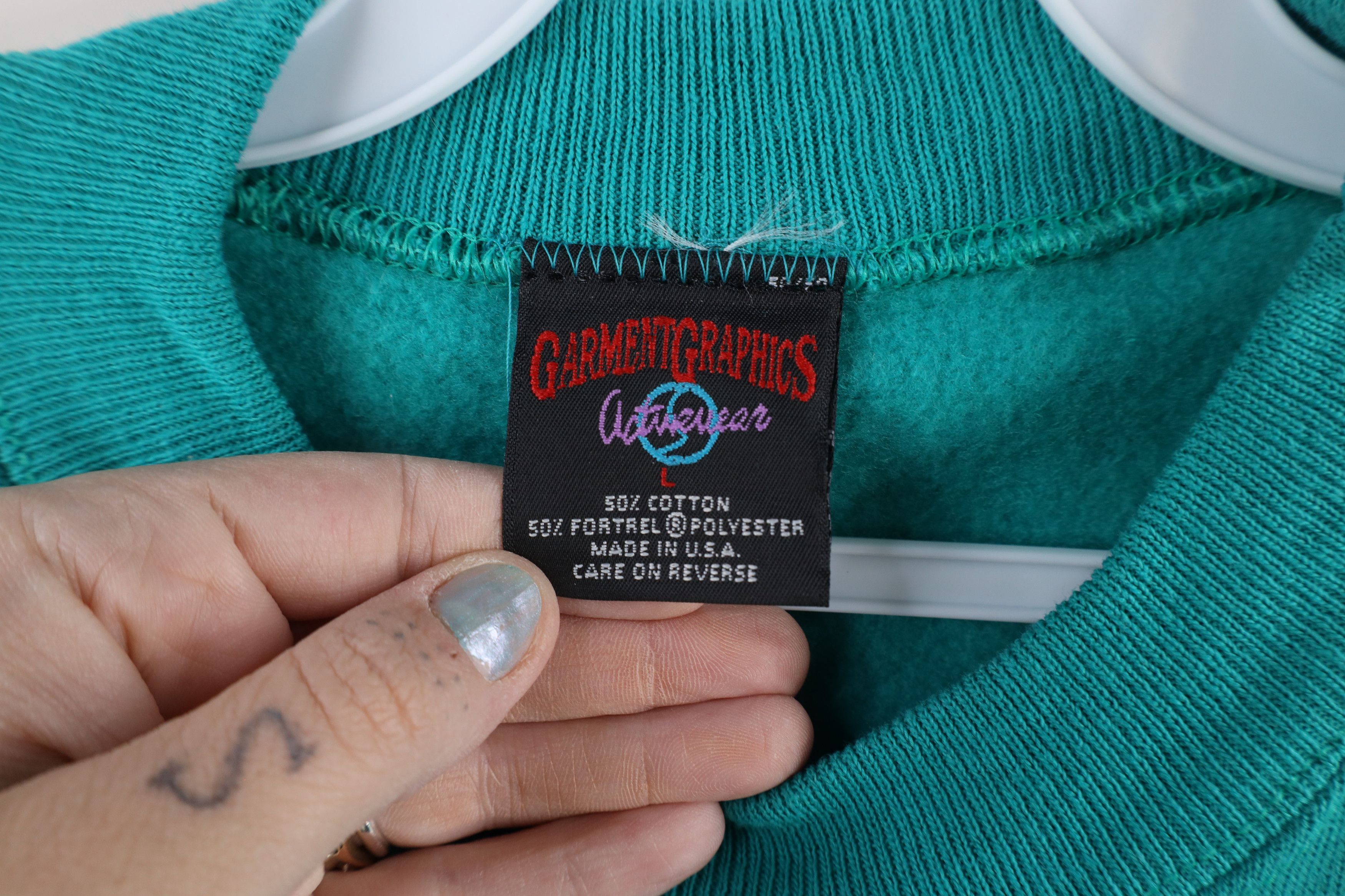 Vintage Vintage 90s Paul Bunyan Show Forestry Sweatshirt Teal USA Size US L / EU 52-54 / 3 - 6 Thumbnail