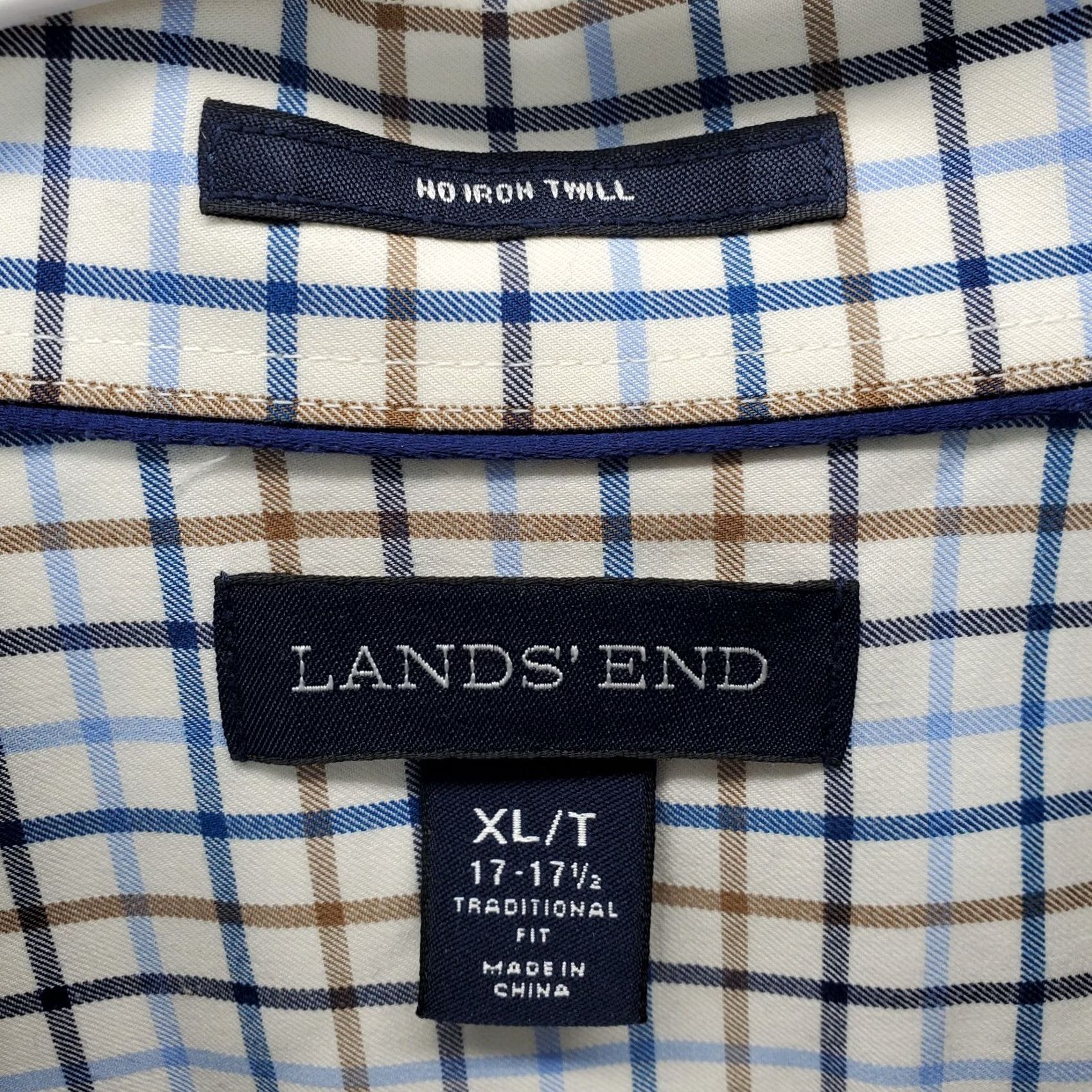 Lands' End Lands' End Mens XL Dress Shirt Multicolor Gingham No Iron Button-Down Classic Fit Shirt Mens XL Lands' End Women's? Size 46R - 5 Thumbnail