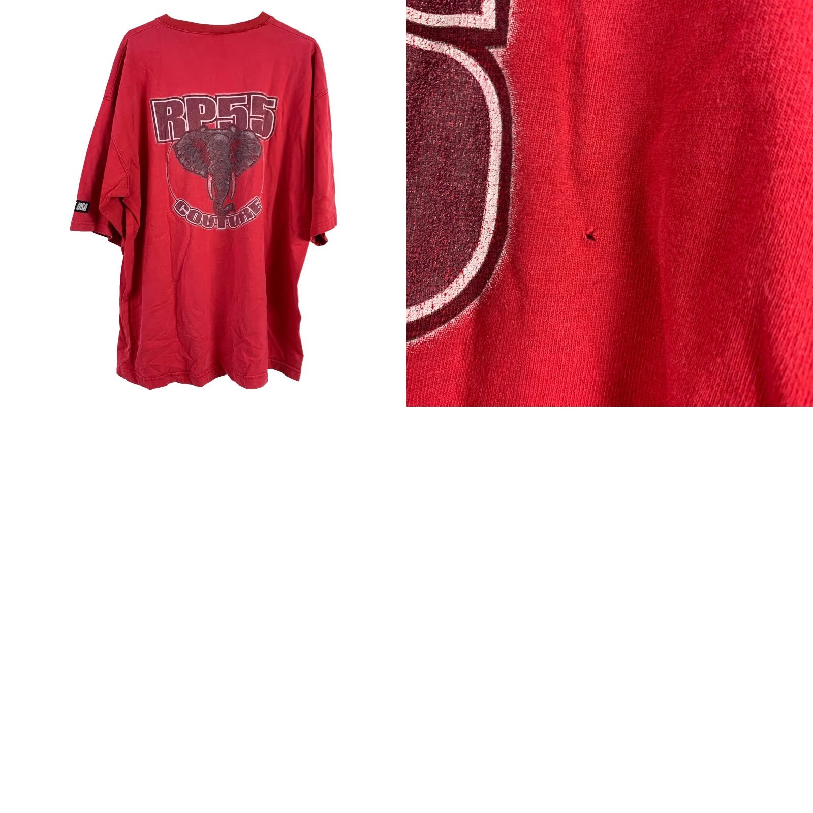 Sperry VINTAGE RP55 Couture Sport T-Shirt XXL Red Cotton Unisex Adults Crew Neck Short Sleeve 100% Cotton Featured Fading Hole Front Bottom Hem Left Armpit Size US XXL / EU 58 / 5 - 8 Thumbnail