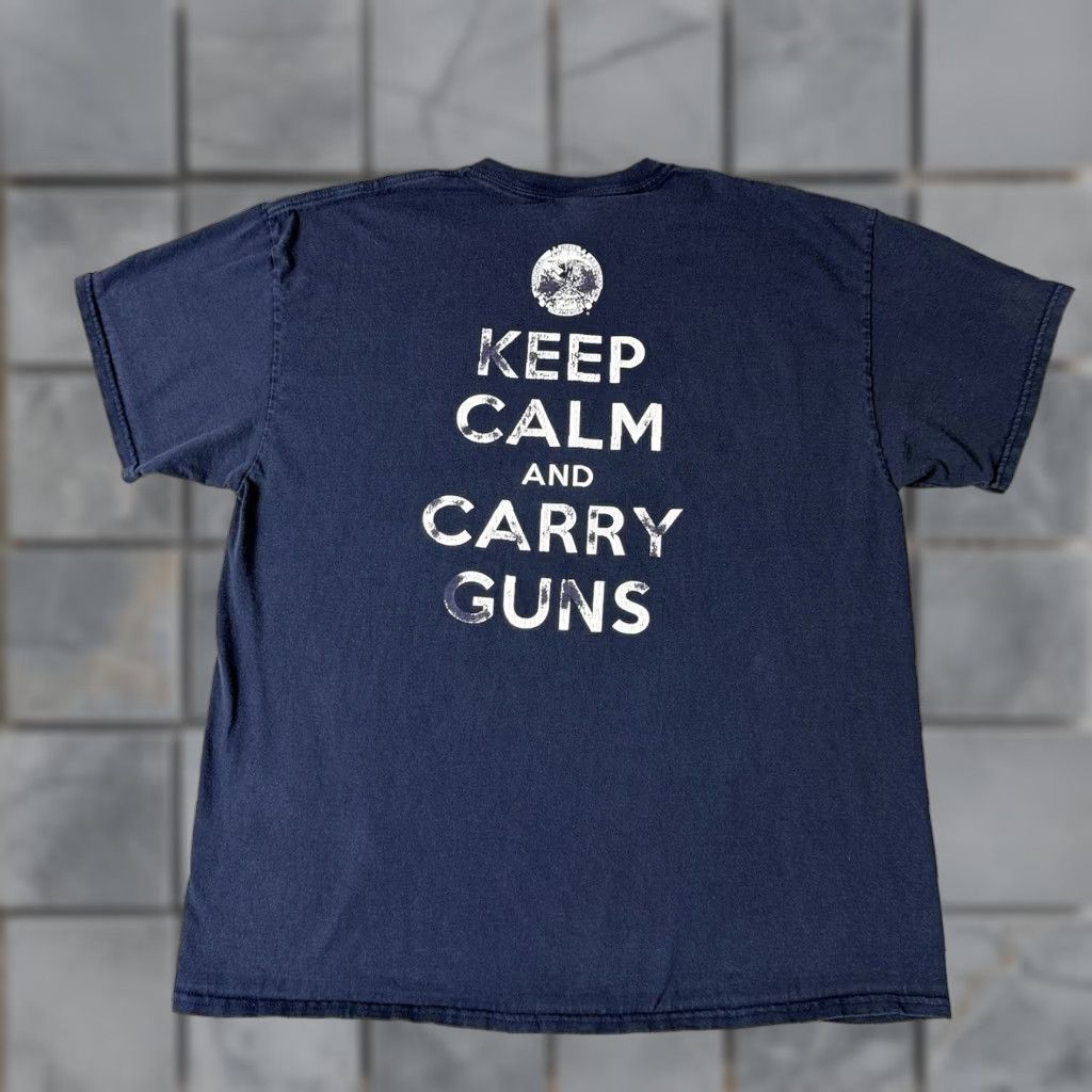 Vintage VINTAGE NRA T Shirt Adult XL Blue National Rifle Association Keep Calm Carry Guns Rifles Mens XL Blue Graphic Print Size US XL / EU 56 / 4 - 1 Thumbnail