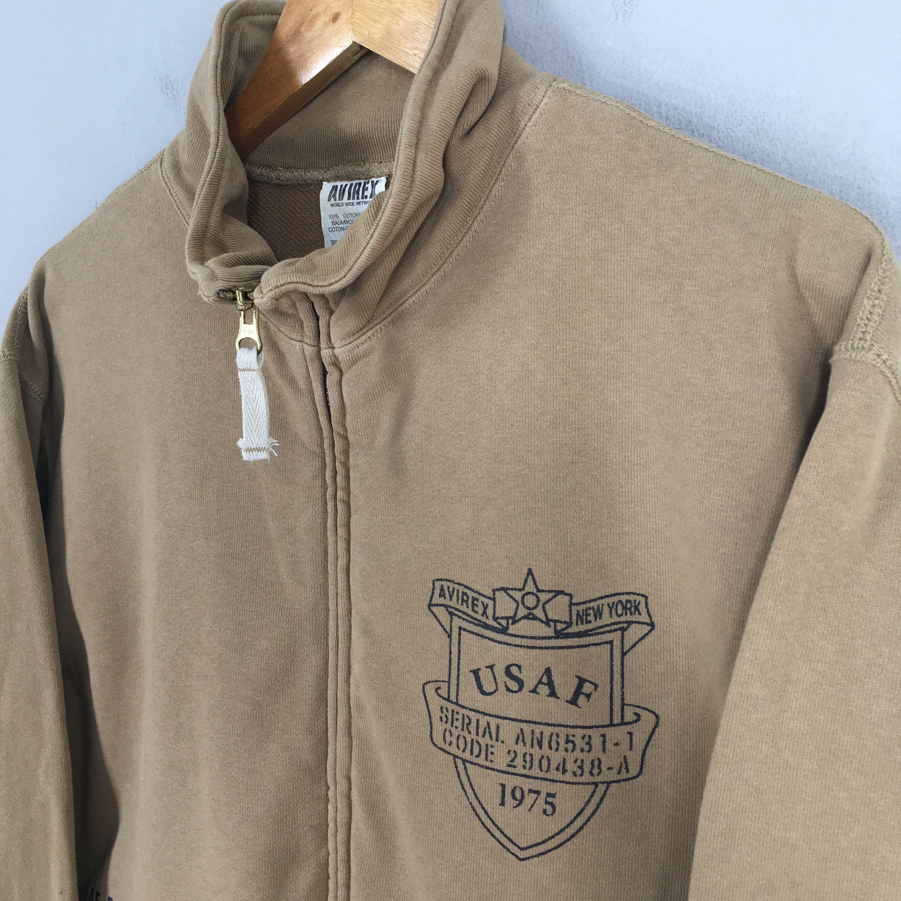 Avirex Vintage 90's Avirex Usaf Zipper Sweatshirt Medium Size US M / EU 48-50 / 2 - 3 Thumbnail