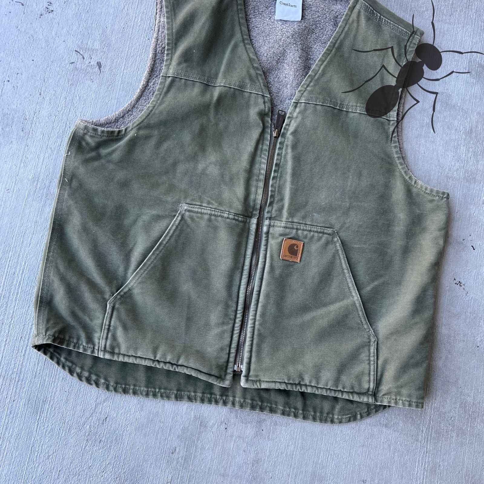Carhartt × Vintage Carhartt V26 LOV green large Sherpa lined work wear vest Size US L / EU 52-54 / 3 - 3 Thumbnail