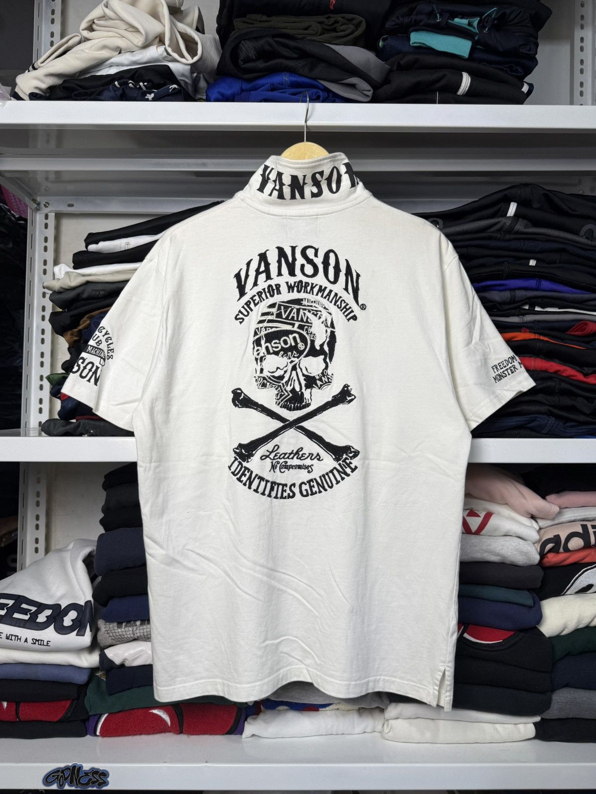 Vanson Leathers Vintage Vanson Leathers Collar T-shirt Size US L / EU 52-54 / 3 - 1 Thumbnail