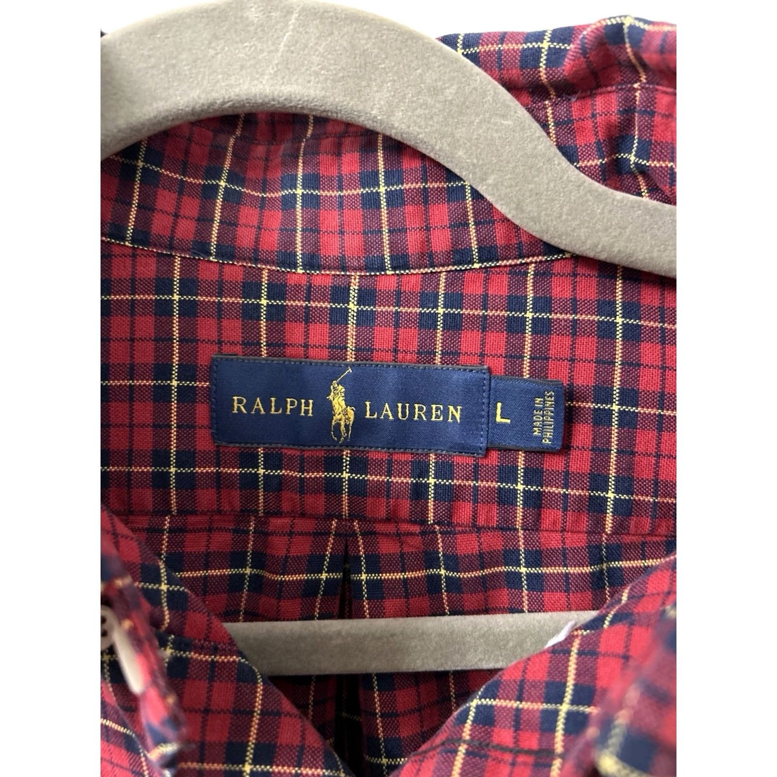 Ralph Lauren Ralph Lauren Shirt Mens L Red Plaid Button-Down Long Sleeve Oxford Navy Pony Embroidered Classic Preppy Casual Business Travel Size US L / EU 52-54 / 3 - 6 Thumbnail