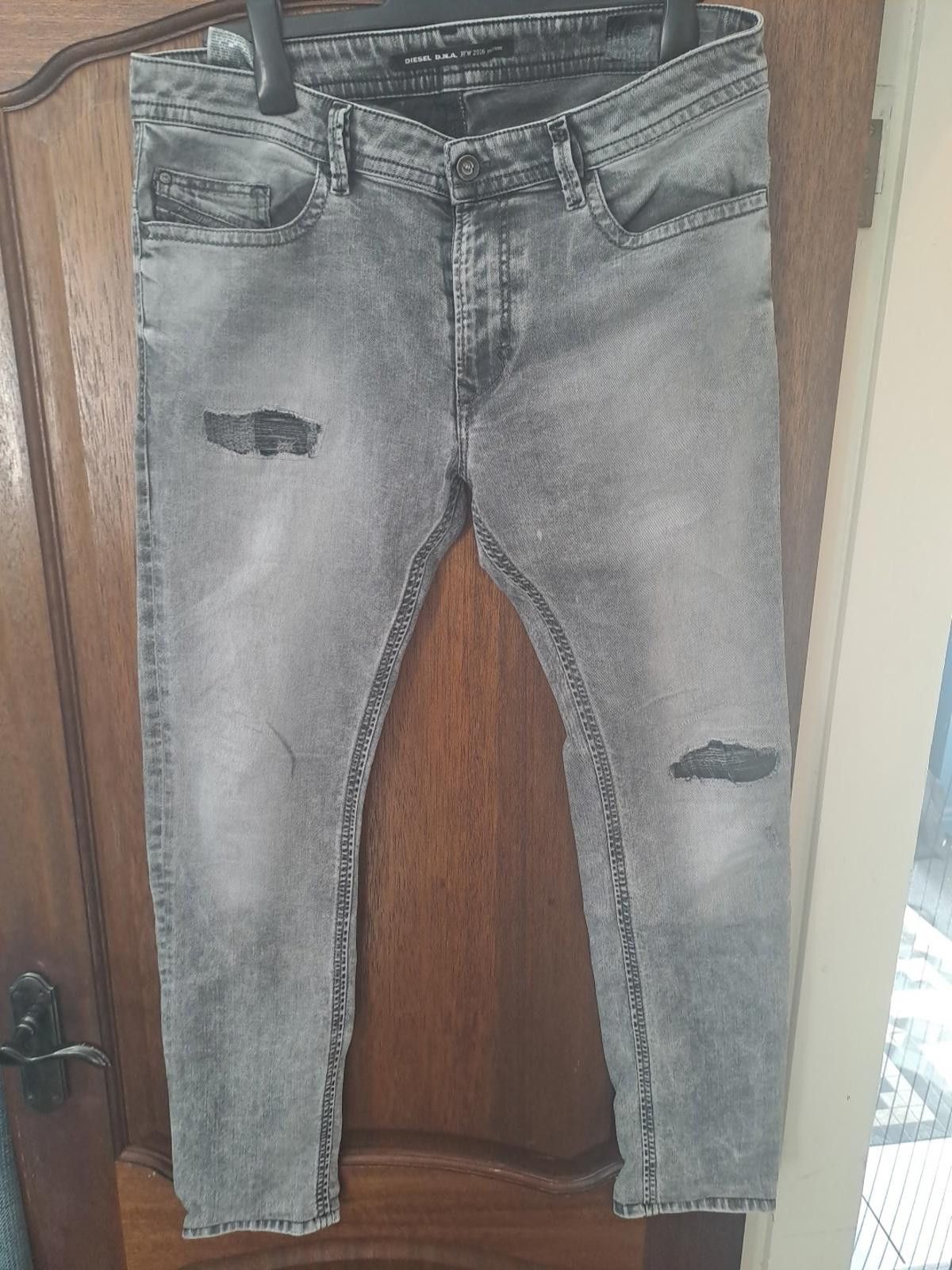 Diesel Diesel Thavar Dna Grey Jeans Mens Size 34/34 Distressed Slim Size US 34 / EU 50 - 2 Thumbnail
