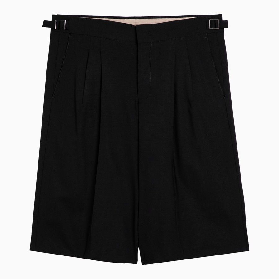 image of Pt Torino O1D2Blof0524 Wool Shorts In Black, Men's (Size 38)