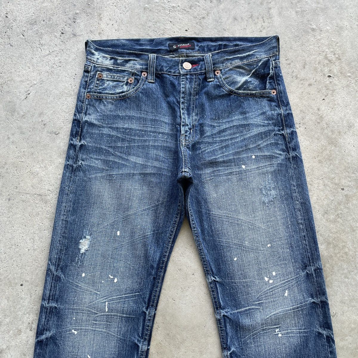 Japanese Brand Vintage Japan Brand Sorridere Painter Faded Cropped Jeans Size US 33 - 3 Thumbnail