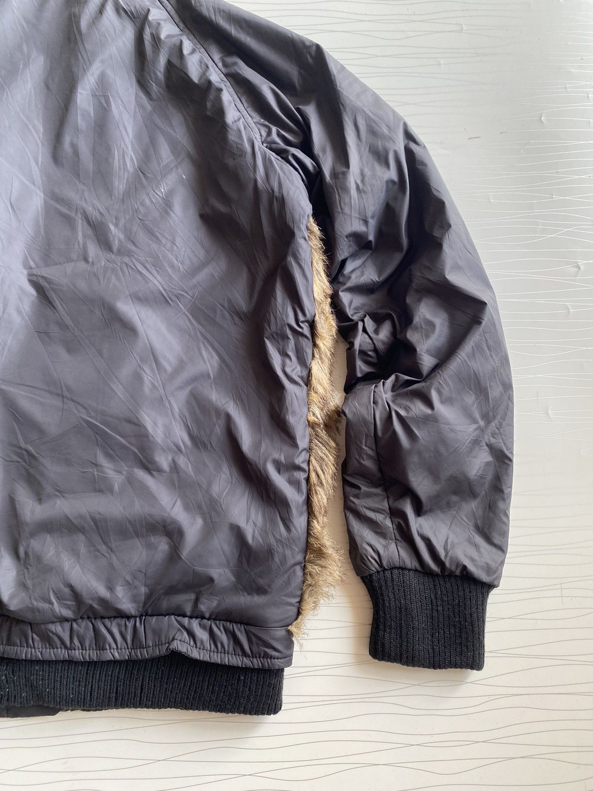 Diesel × Le Grande Bleu (L.G.B.) 2000s DIESEL FAUX FUR BOMBER Y2K JACKET Size US XXS / EU 40 - 14 Thumbnail