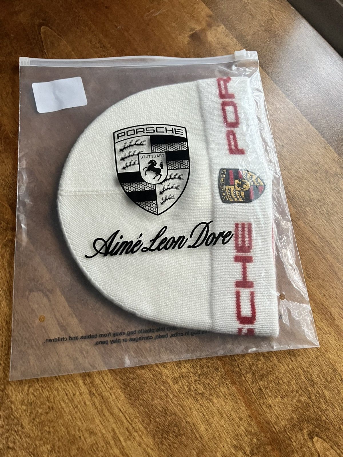 Aime Leon Dore × Porsche Design Aimé Leon Dore ALD Porsche Wool Skullcap Beanie White Size ONE SIZE - 3 Thumbnail