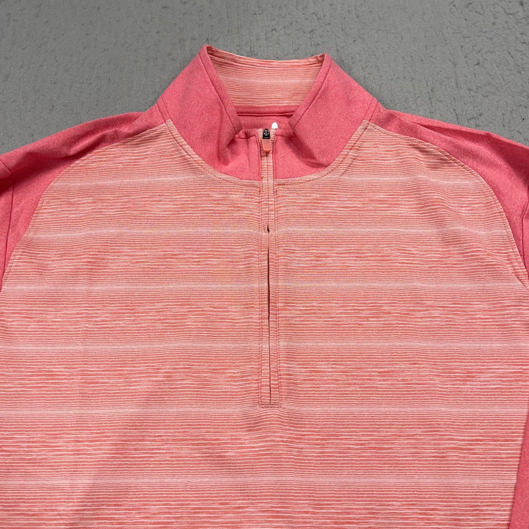 johnnie-O johnnie-O Jacket Mens M Pink 1/4 Zip Stretch Golf Striped Activewear Regular Fit Long Sleeve Size US M / EU 48-50 / 2 - 2 Thumbnail