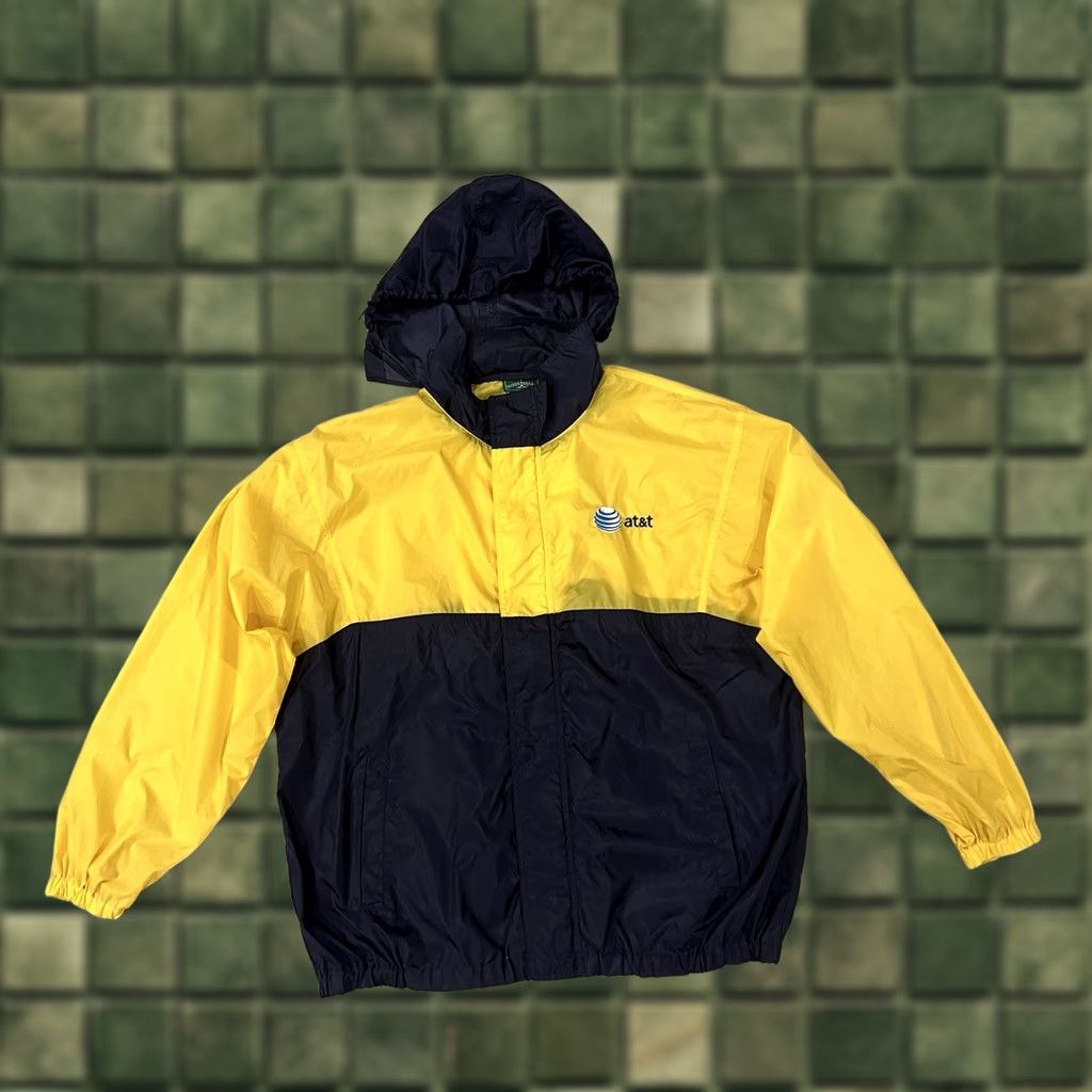 Vintage VINTAGE Outer Banks Jacket Windbreaker Hooded XL Men Yellow Navy Wind-Resistant Full Zip Lightweight 90s Casual Outdoor Size US XL / EU 56 / 4 - 1 Thumbnail
