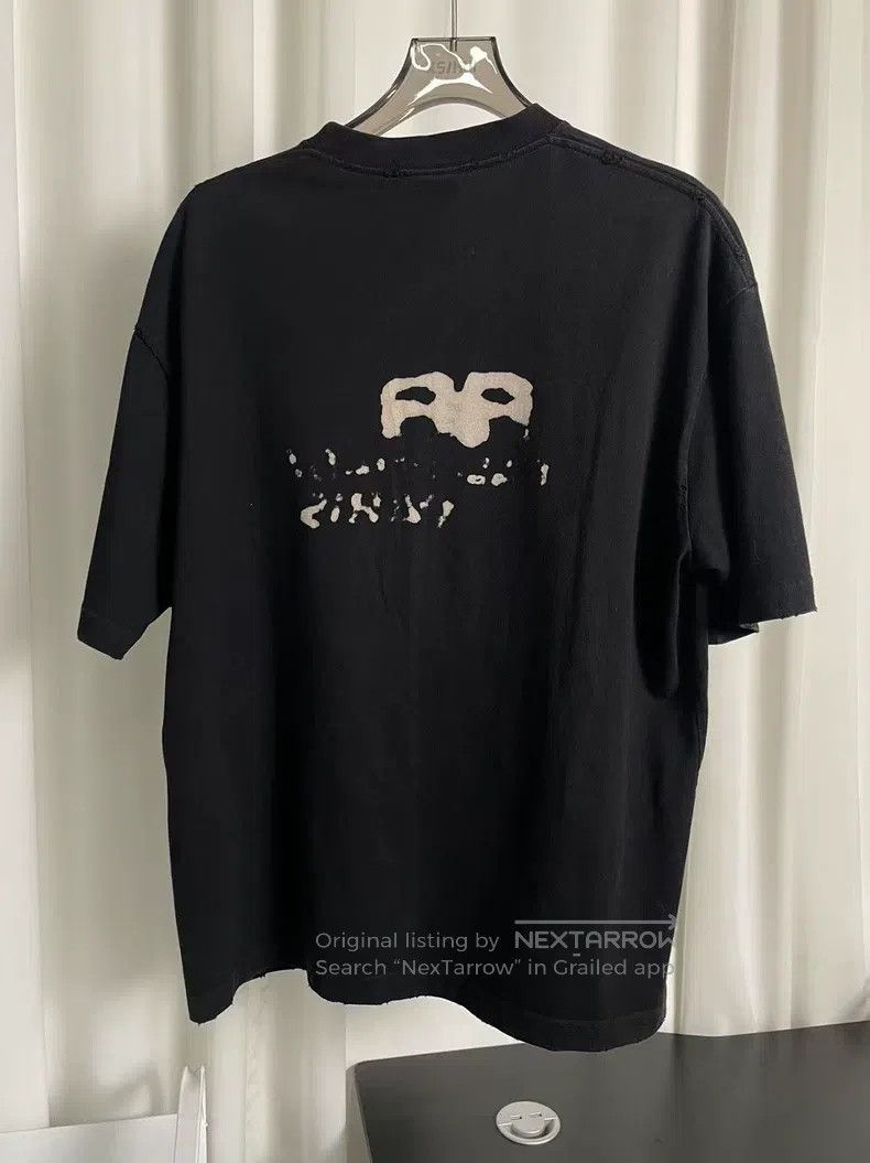 Balenciaga Black Double B Graffiti Logo Short Sleeve