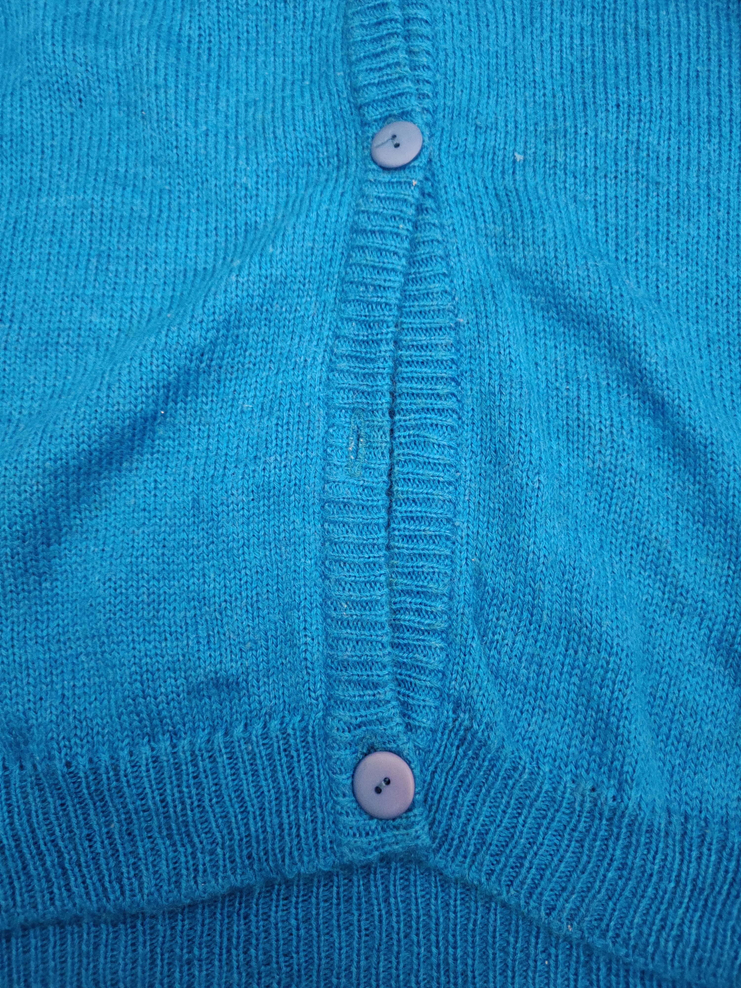 Homespun Knitwear × Japanese Brand Red Wooden Horse Blue Knitwear Cardigan #W1000 Size M / US 6-8 / IT 42-44 - 3 Thumbnail