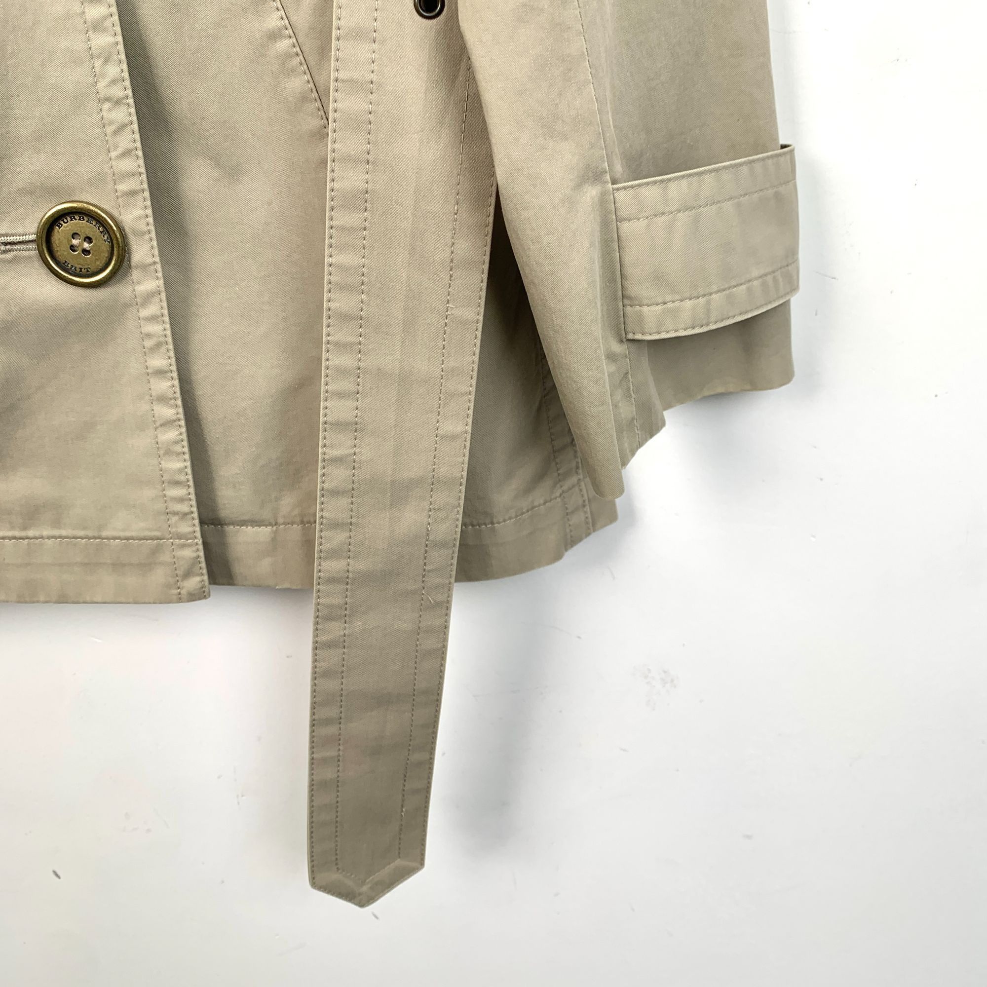 Burberry Burberry Mens Beige Double-Breasted Trench Coat With Belt Size US XXS / EU 40 - 4 Thumbnail