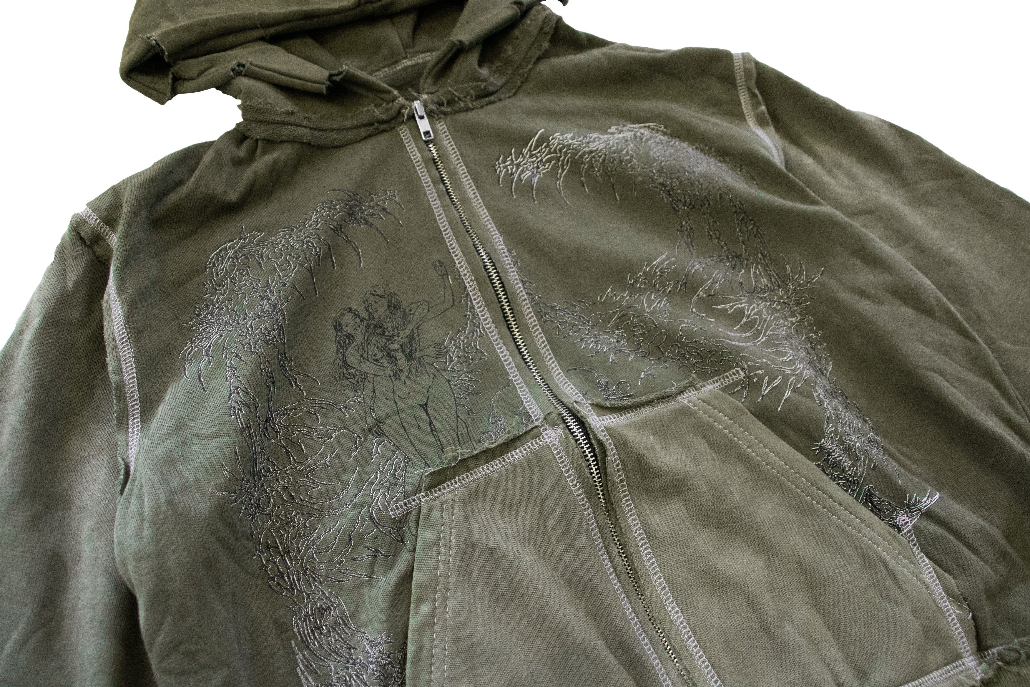 Japanese Brand oedema "nymph" khaki hoodie Size US M / EU 48-50 / 2 - 5 Thumbnail
