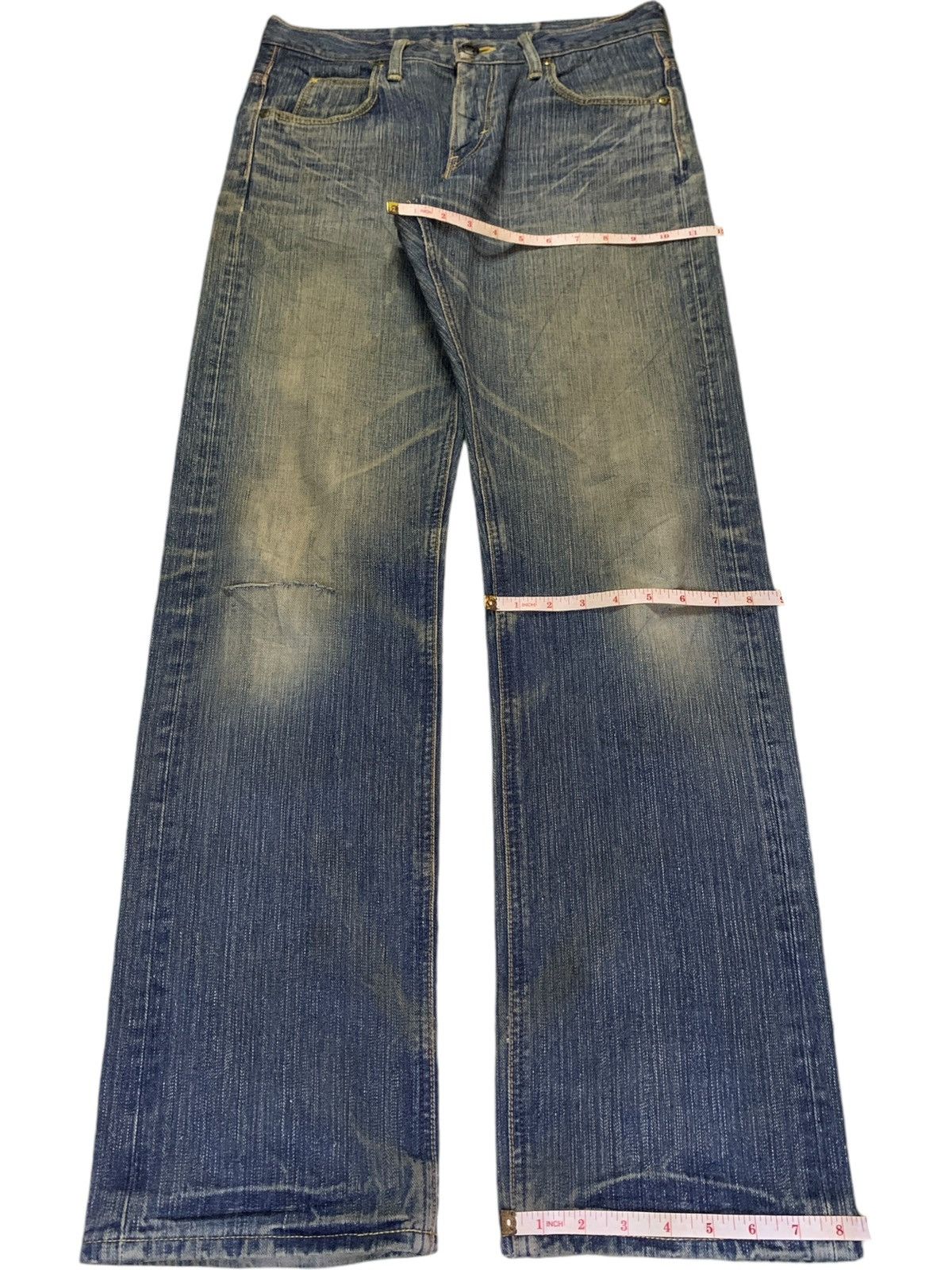 Lee Vintage Japanese Lee Mud Wash Distressed Baggy Jeans Size US 31 - 14 Thumbnail