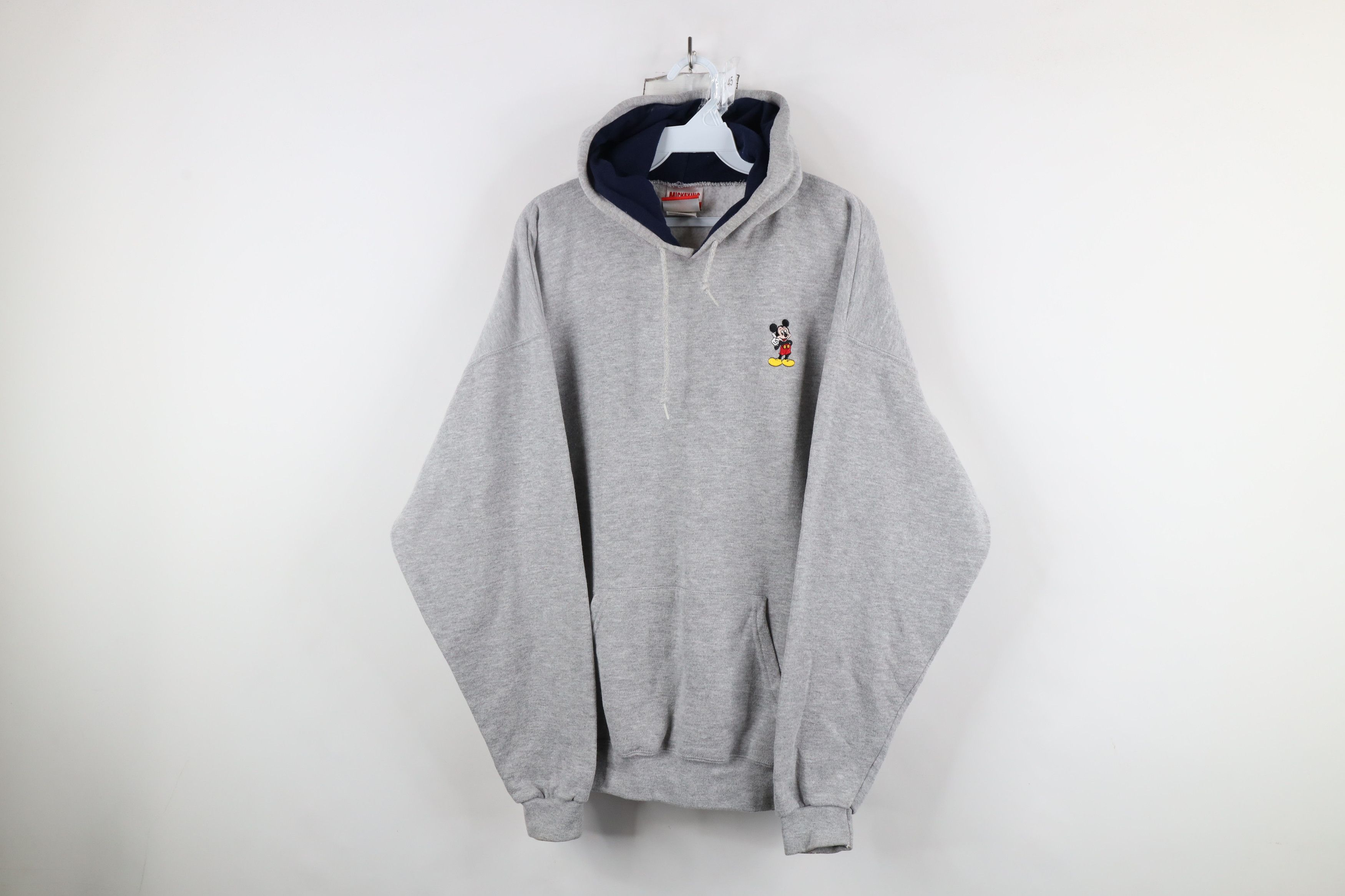 Disney × Vintage Vintage 90s Disney Mickey Mouse Hoodie Sweatshirt Gray USA Size US XL / EU 56 / 4 - 1 Thumbnail