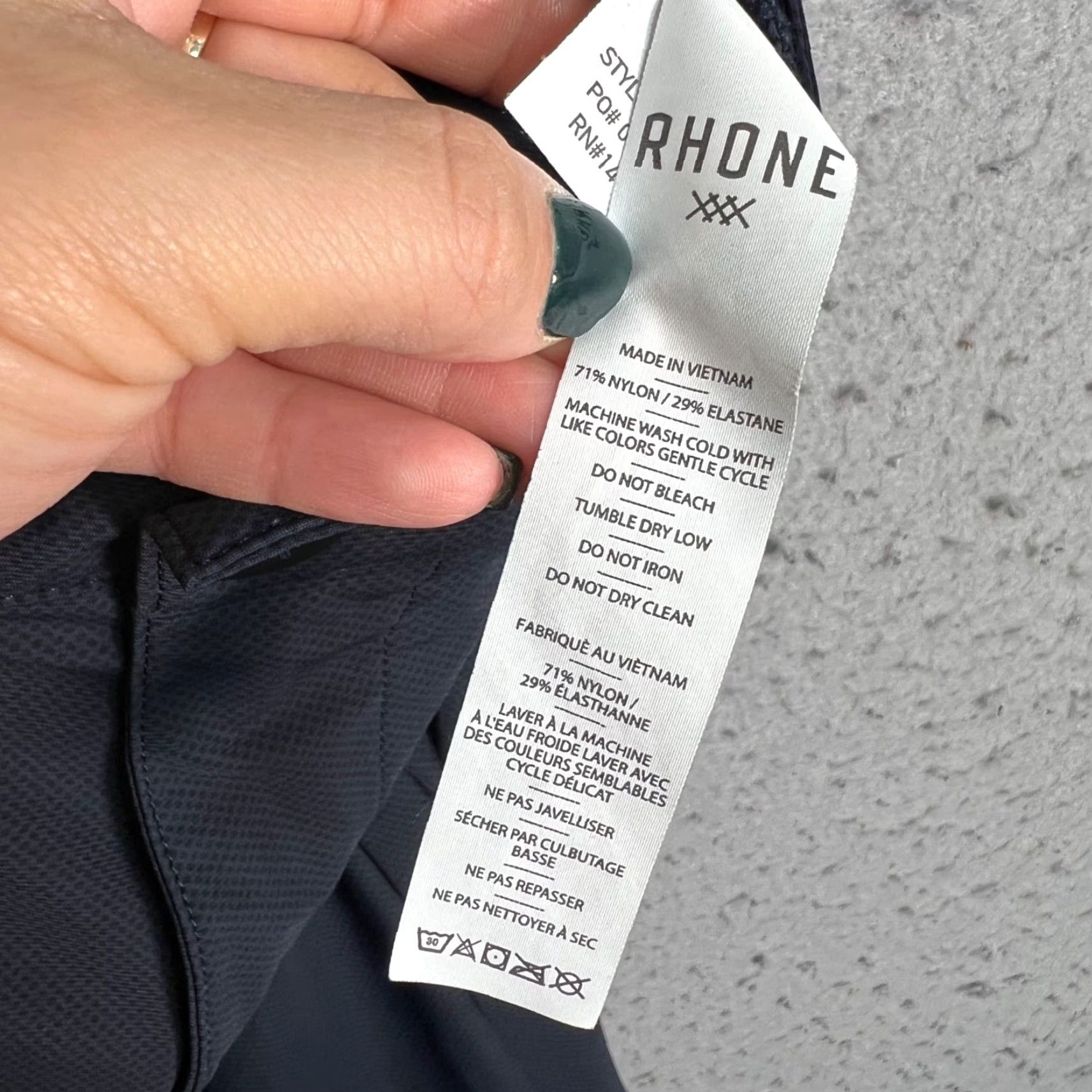 Rhone Rhone Mens Chino Pants Blue Stretch Straight Leg 33 Waist Inseam 28 Adult Regular Casual Vintage: No Mens Size US 33 - 4 Thumbnail
