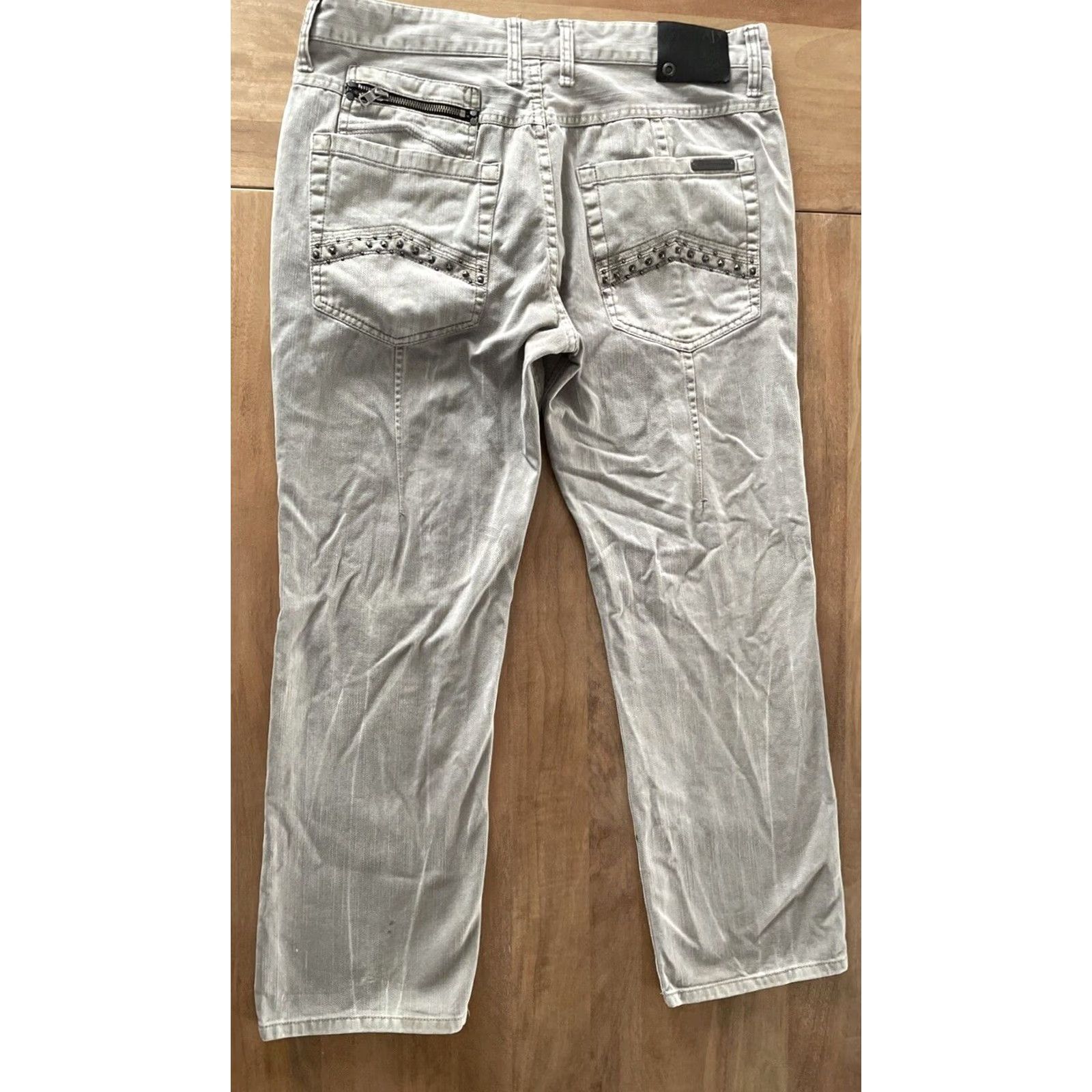 Armani Exchange VINTAGE Armani Exchange Jeans Men 36x29 Denim Studded Straight 90s Grunge Gray Size US 36 / EU 52 - 2 Thumbnail