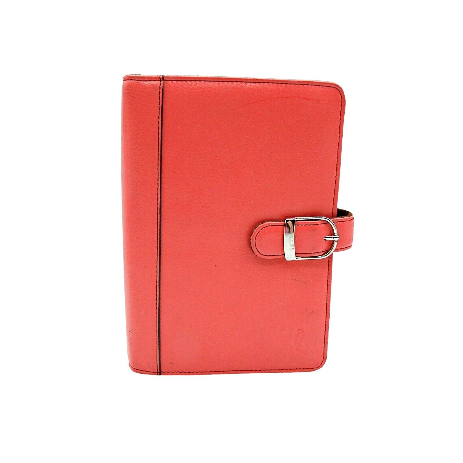 Vintage Day Timer Bright Pink Leather Planner Organizer 6 Ring Snap ...