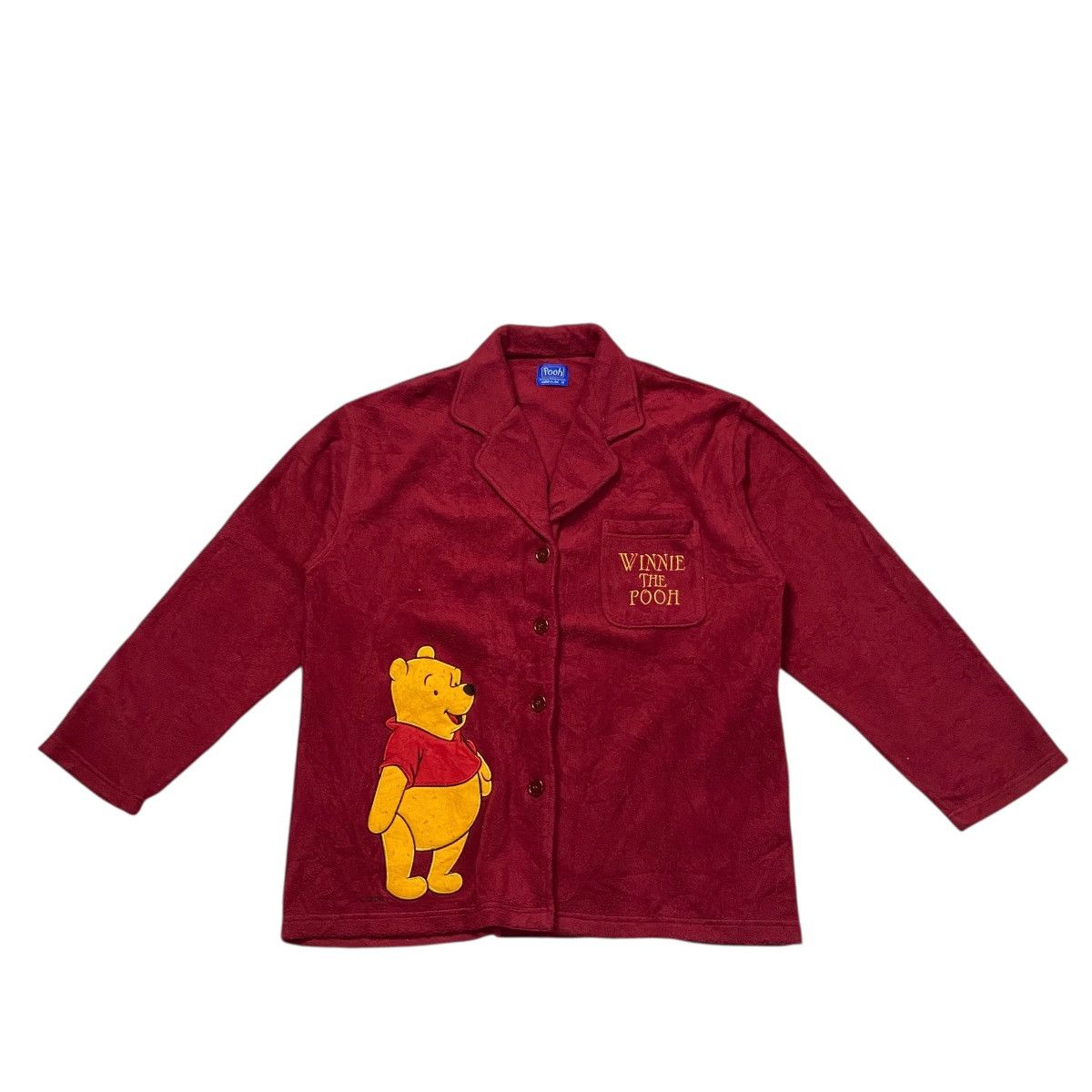 Disney vintage Disney Winnie the Pooh button-up fleece jacket Size L / US 10 / IT 46 - 1 Thumbnail