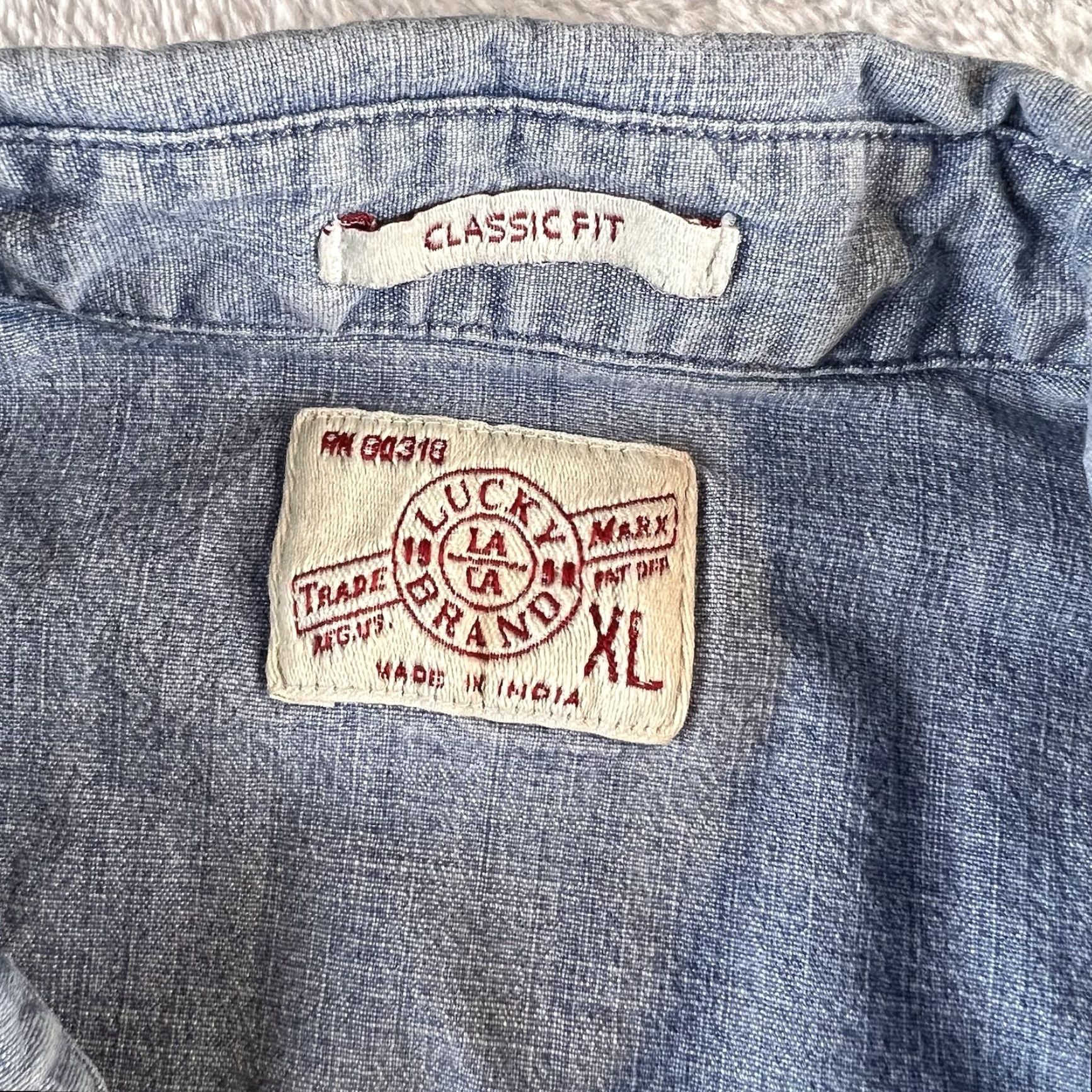 Lucky Brand VINTAGE Lucky Brand Denim Pearl Snap Western Shirt Mens XL Blue Classic Fit Y2K Size US XL / EU 56 / 4 - 3 Thumbnail