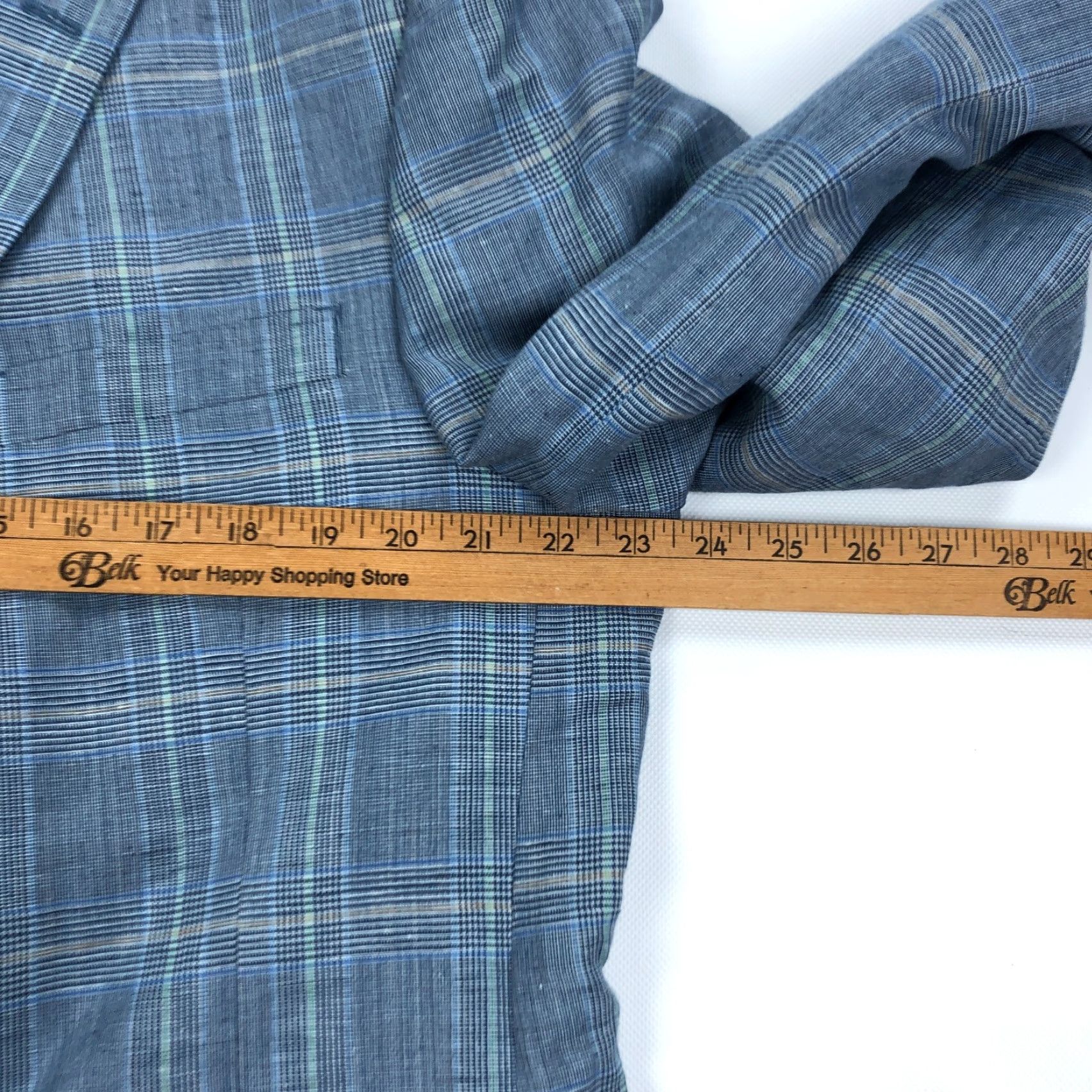Tommy Hilfiger Tommy Hilfiger Sport Coat Blue Glen Check Linen Blend 46L 2-Button Notch Lapel Double-Vented Blazer Suit Jacket Mens Size 46R - 5 Thumbnail