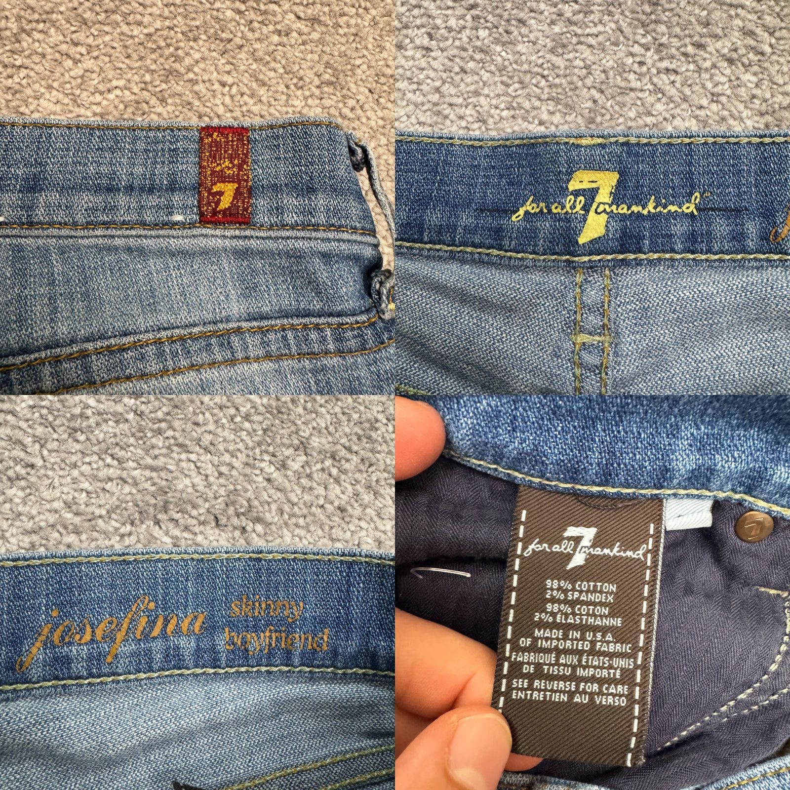 7 For All Mankind 7 For All Mankind Jeans Women 25 Slim Skinny Denim 5-Pocket Blue Button Fly Size 42" / US 20 - 8 Thumbnail