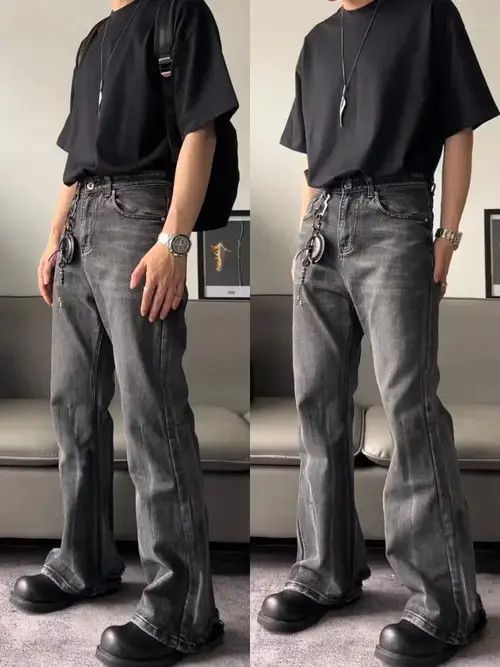 Designer × Japanese Brand × Vintage yuppie distressed washed flared jeans Size US 34 / EU 50 - 4 Thumbnail