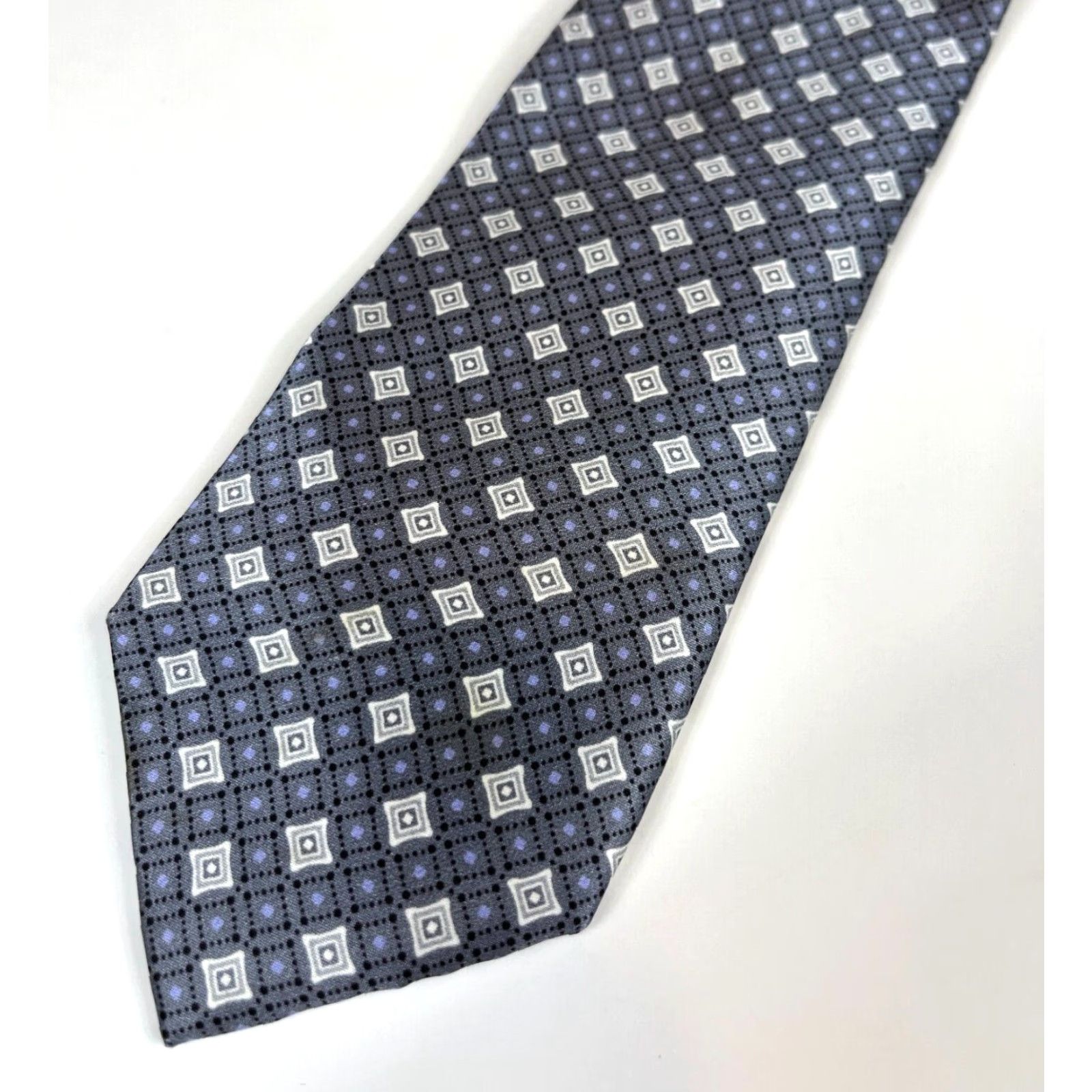 Vintage VINTAGE Men's Lario Luxury Silk Tie Geometric Hand Made in Italy Size ONE SIZE - 4 Thumbnail