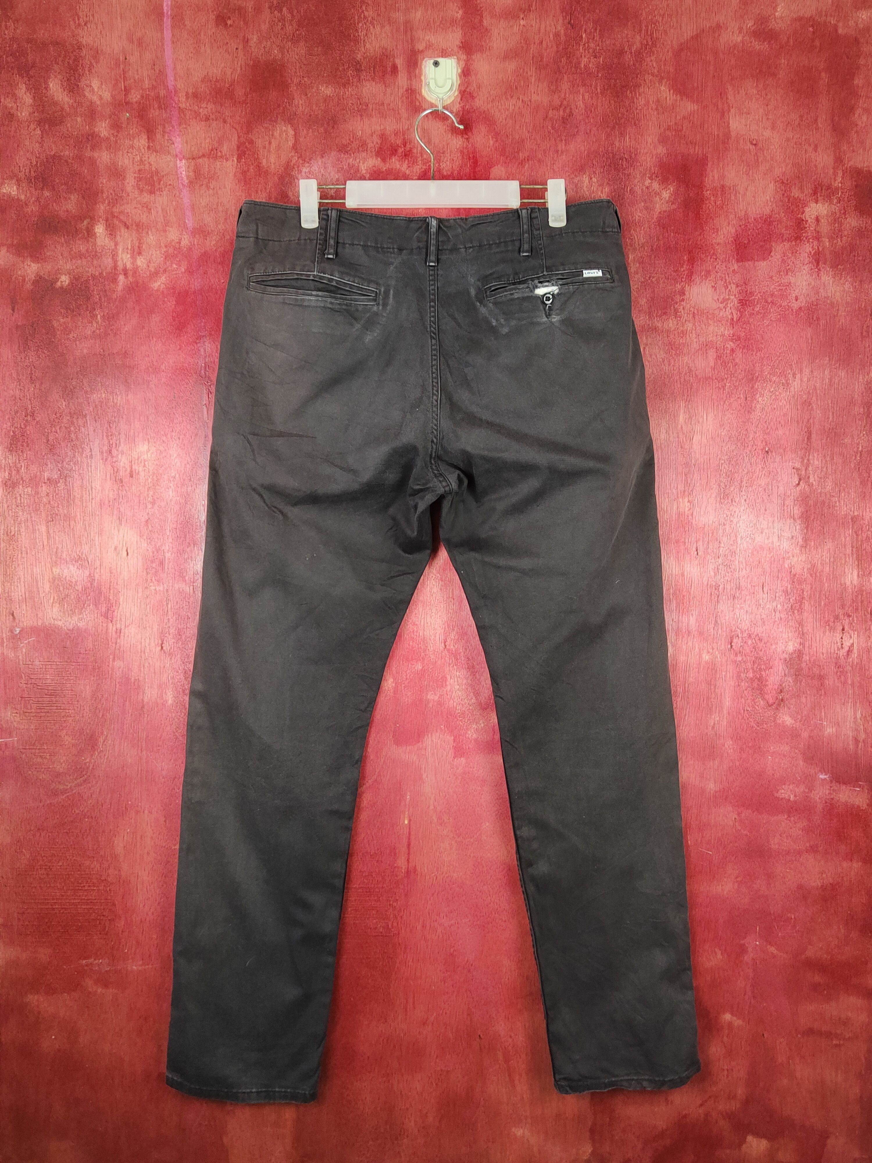 Japanese Brand Levis Blue Black distressed faded ripped Casual Pants #S1330 Size US 33 - 7 Thumbnail