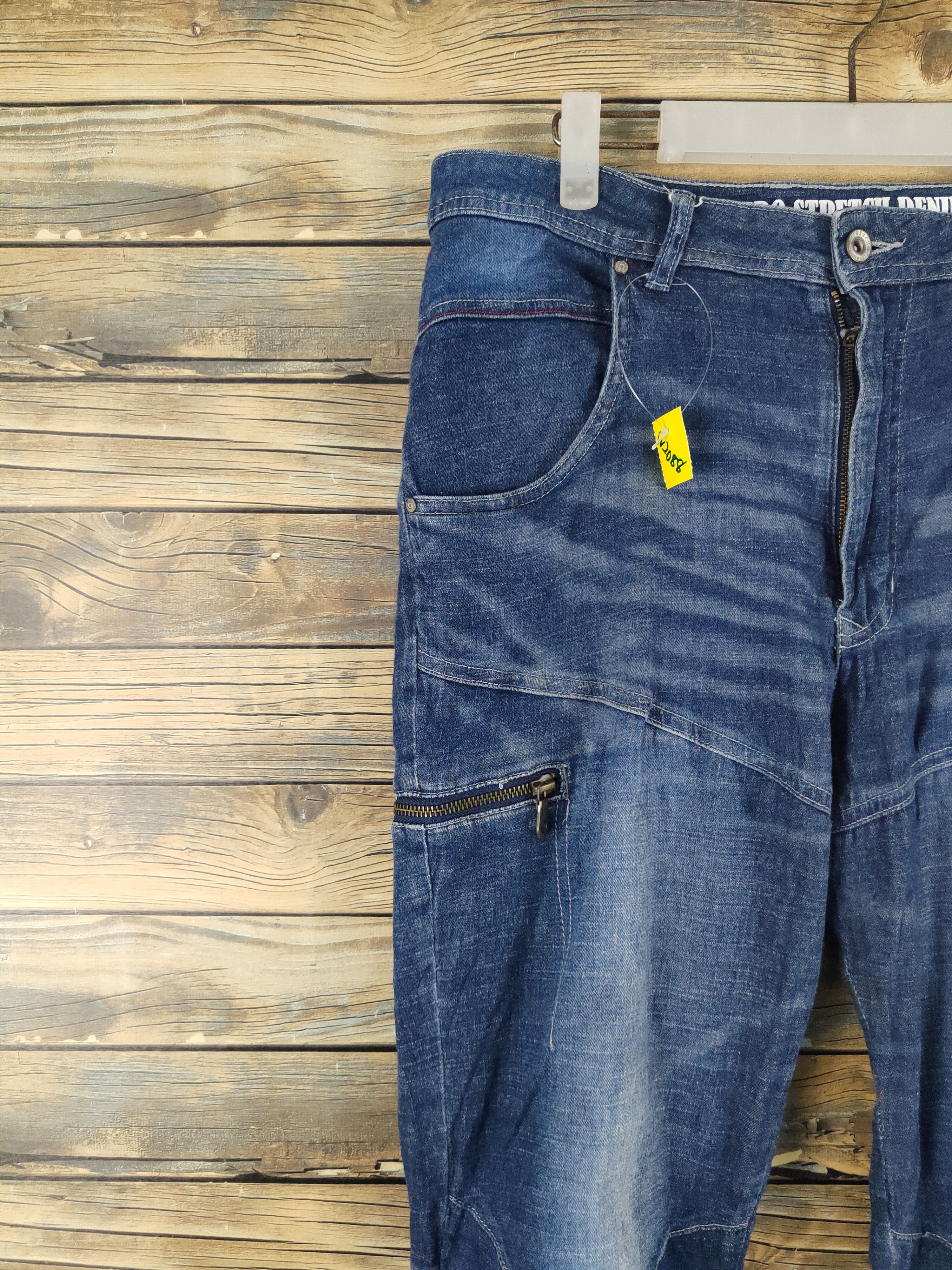 Japanese Brand FieldCore Dark Blue Distressed Ripped Soft Jeans #W2088 Size US 33 - 3 Thumbnail