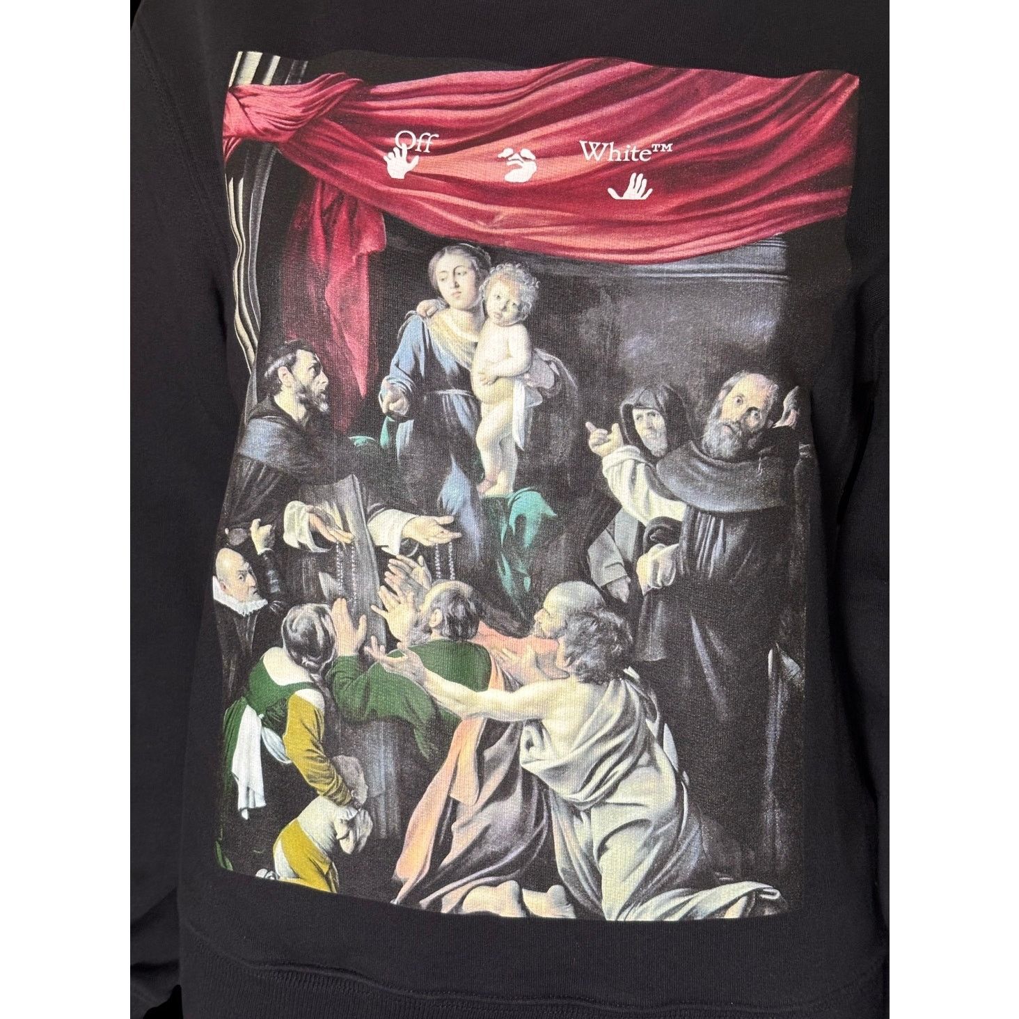 Off-White 2020 Off-White Caravaggio Painting Slim Crewneck Sweatshirt Size US XXS / EU 40 - 6 Thumbnail