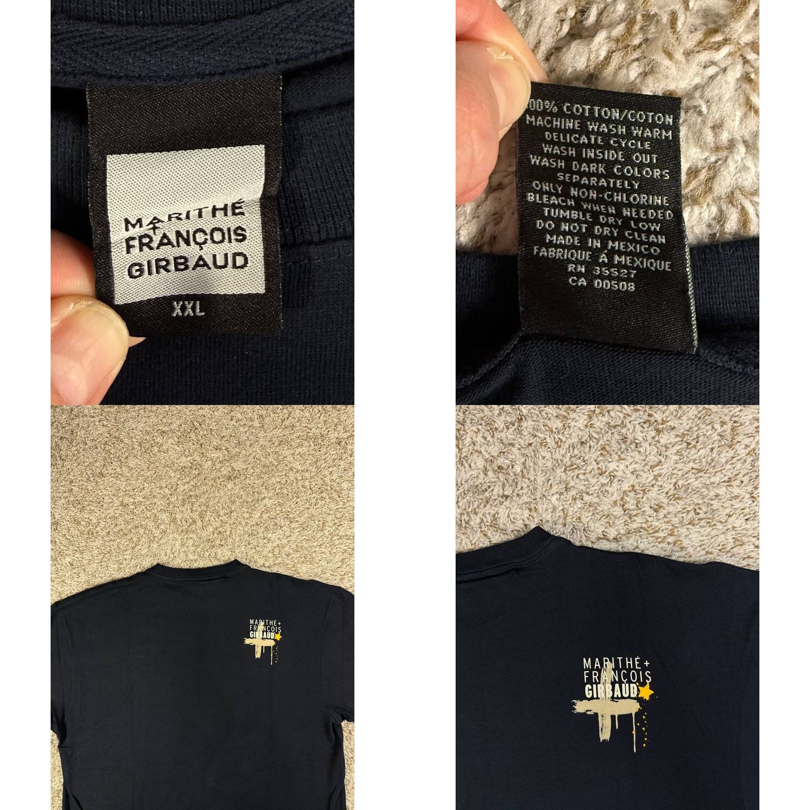Vintage VINTAGE Marithe Francois Girbaud T-Shirt Logo Cotton Crew Neck Short Sleeve XXL Navy Paint Splash Hip Hop Skate Men US 2XL Size US XXL / EU 58 / 5 - 8 Thumbnail