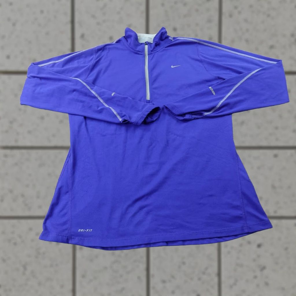 Nike Nike Dri-FIT Pullover Mens L Blue Long Sleeve Running Gym 1/4 Zip Athletic Activewear Size US L / EU 52-54 / 3 - 1 Thumbnail