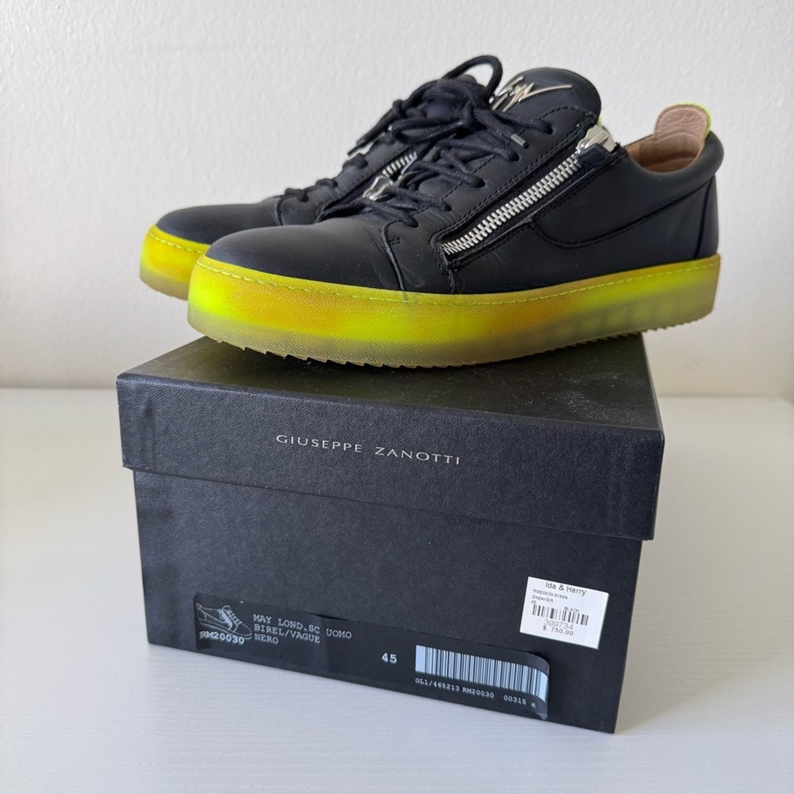 Giuseppe Zanotti Giuseppe Zanotti Black Sneakers with Modern Design, Size 45 Size US 12 / EU 45 - 12 Thumbnail