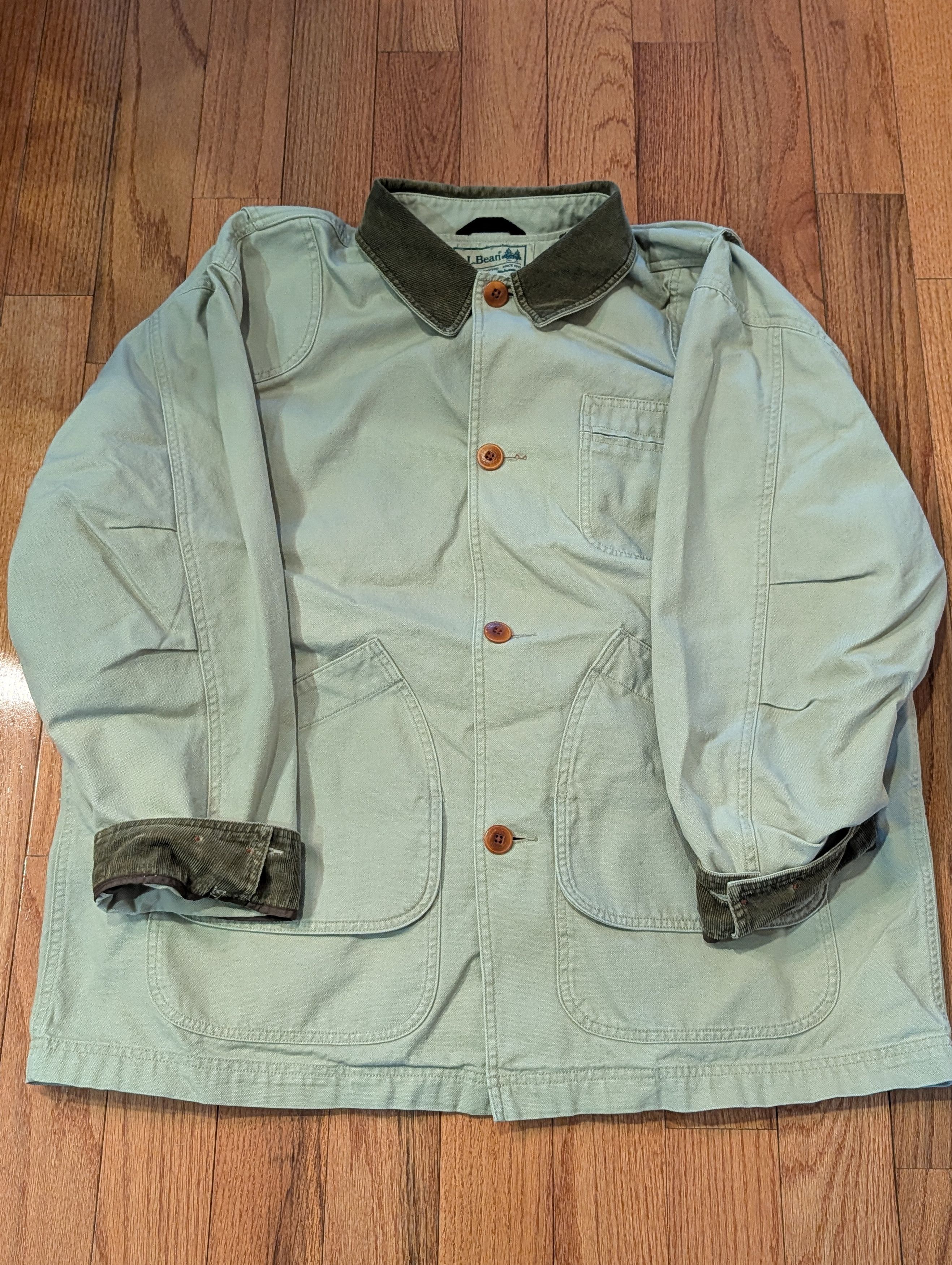 L.L. Bean L.L. Bean Barn Jacket Canvas Workwear Coat Corduroy Collar Size US XL / EU 56 / 4 - 1 Thumbnail