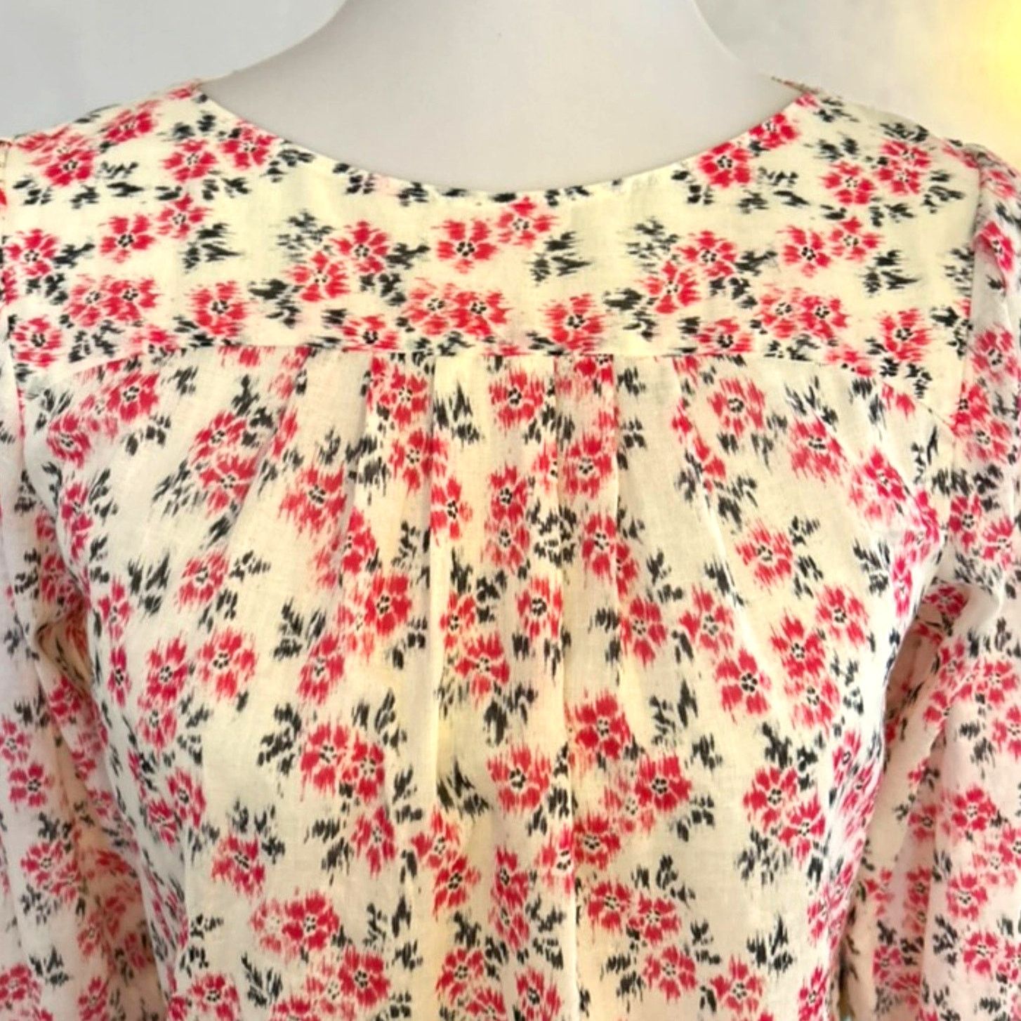 Rebecca Taylor NWT Rebecca Taylor Floral Ikat Long Sleeve Blouse – Size S Size S / US 4 / IT 40 - 3 Thumbnail