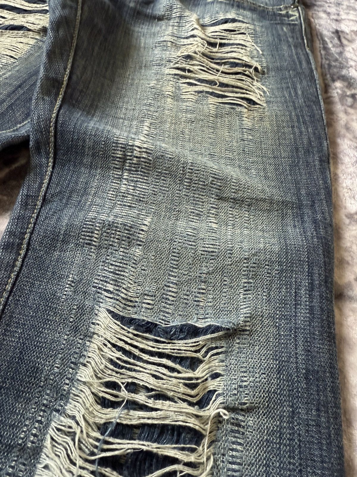 Diesel Vintage Diesel Boro Weave Distressed Flared Jeans Size US 29 - 7 Thumbnail