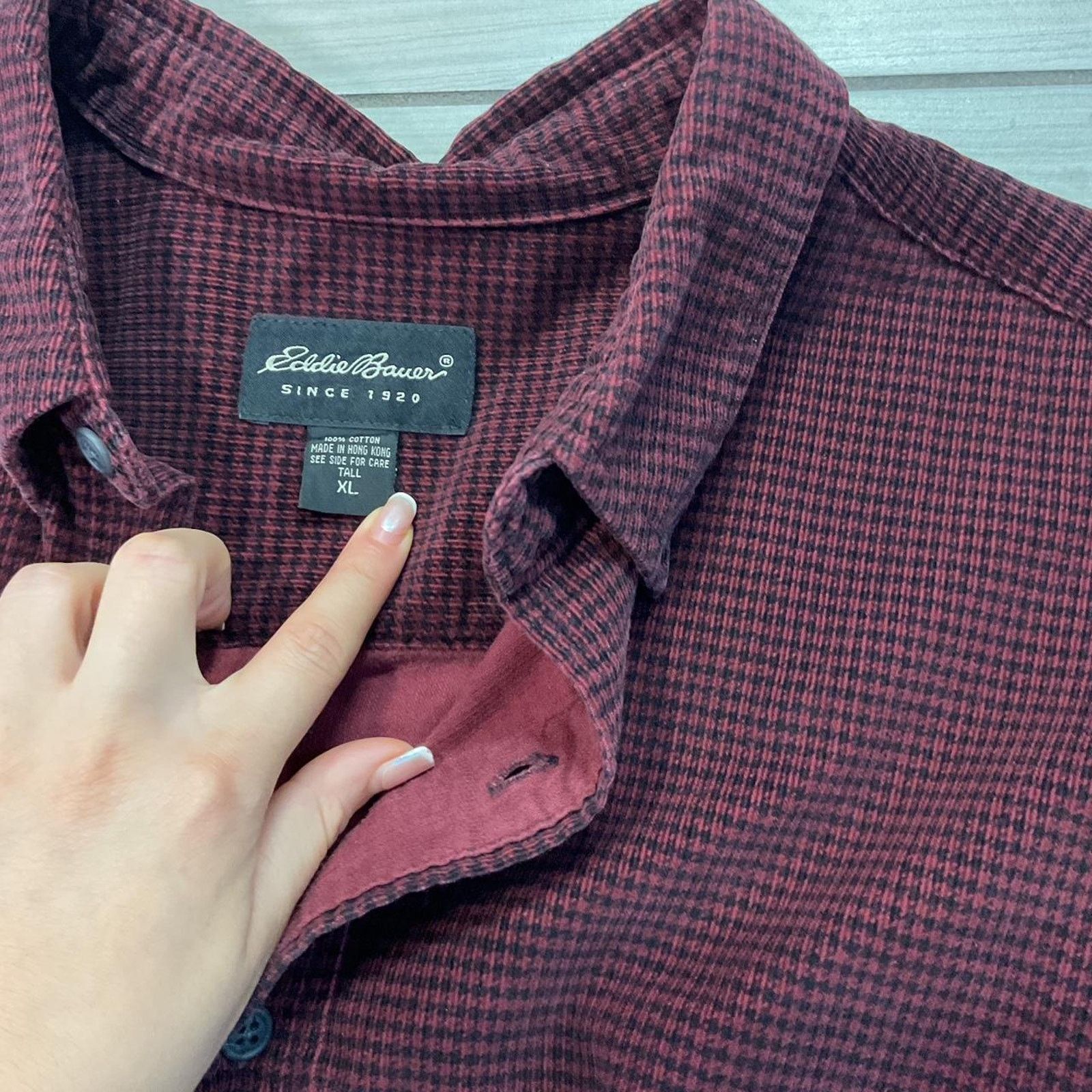 Other Vtg 90s burgundy corduroy button Size US XL / EU 56 / 4 - 3 Thumbnail