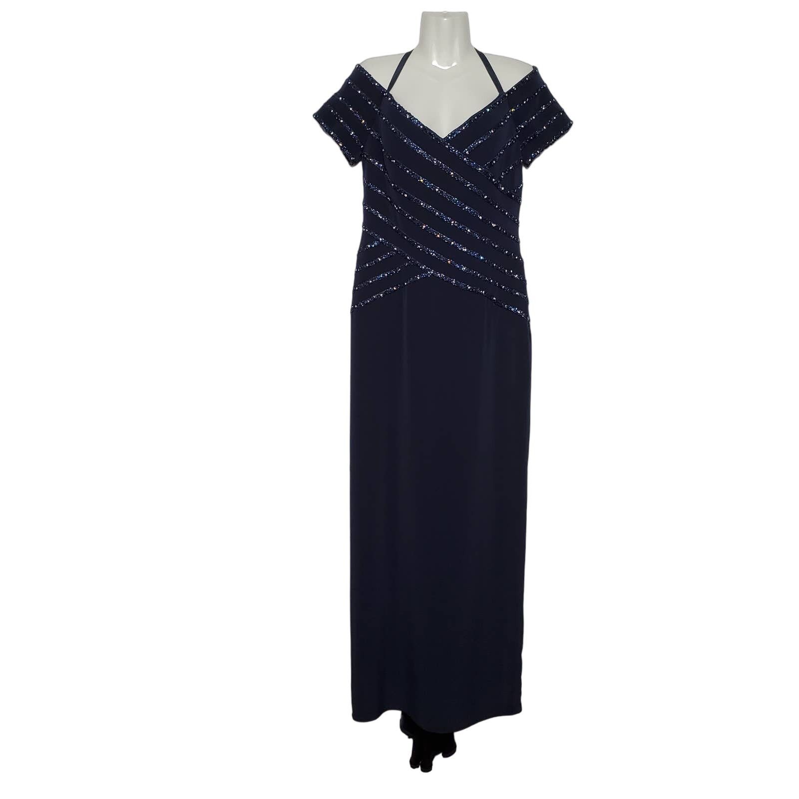 Designer Jovani Crystal Embellished Crisscross Formal Evening Gown 12 Size XL / US 12-14 / IT 48-50 - 1 Thumbnail