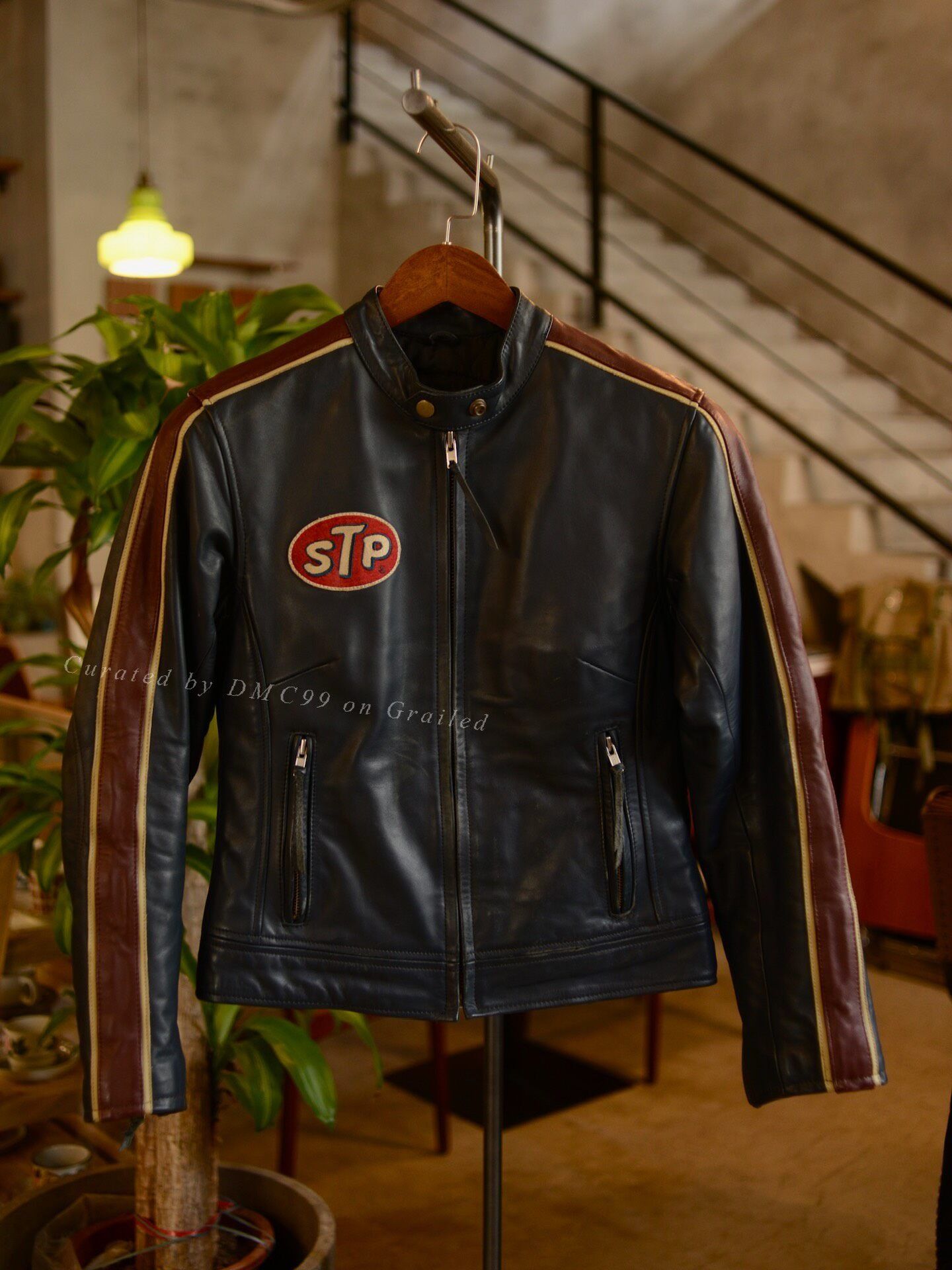 Vintage Navy Blue Racing Leather Jacket Size US S / EU 44-46 / 1 - 1 Thumbnail